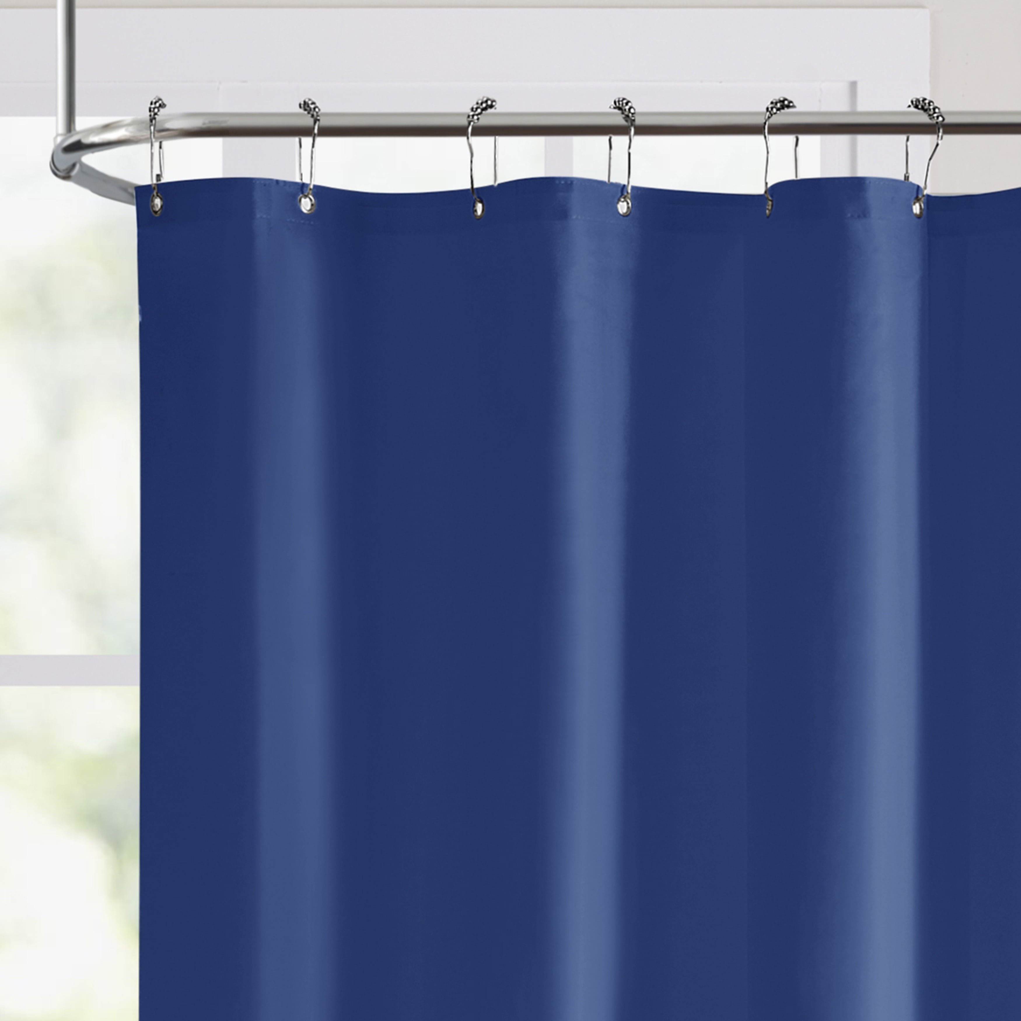 Hotel Style Navy Blue Heavy Duty PEVA Shower Liner, 72" X 72"