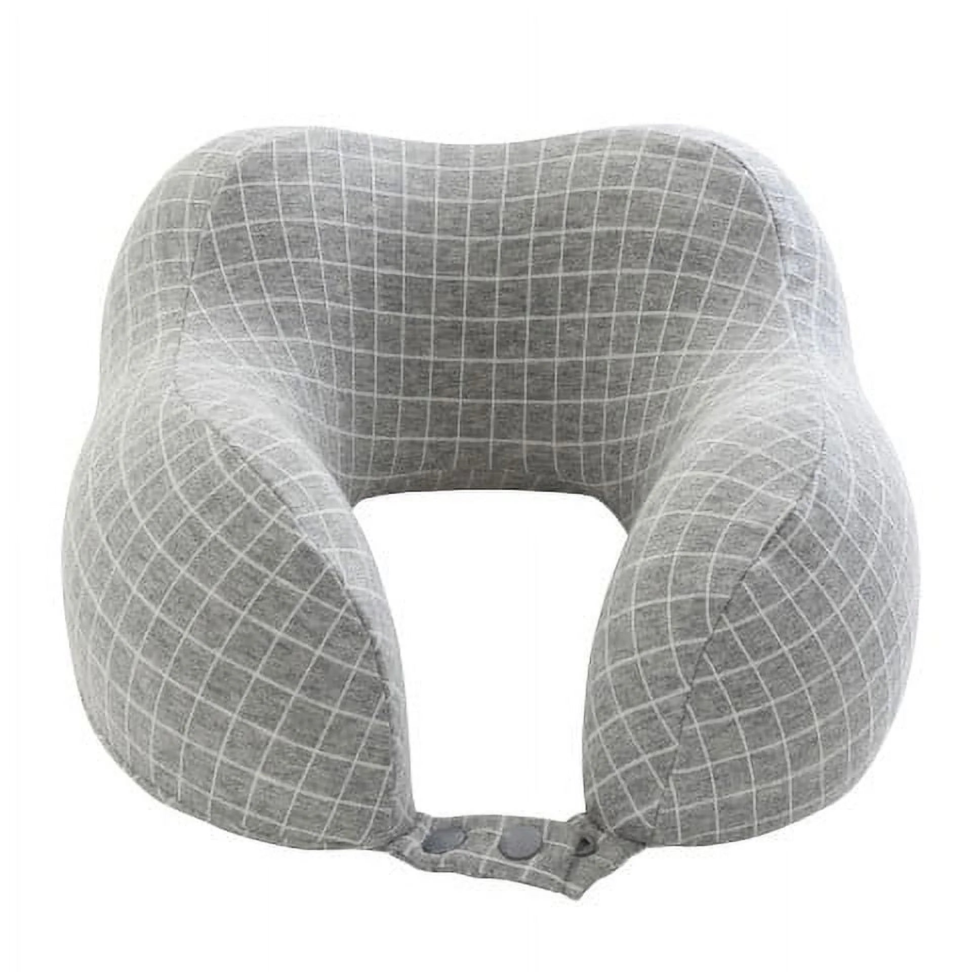 5-Inch 1-Lb Memory Foam Travel Pillow with Washable Cover (Gray)