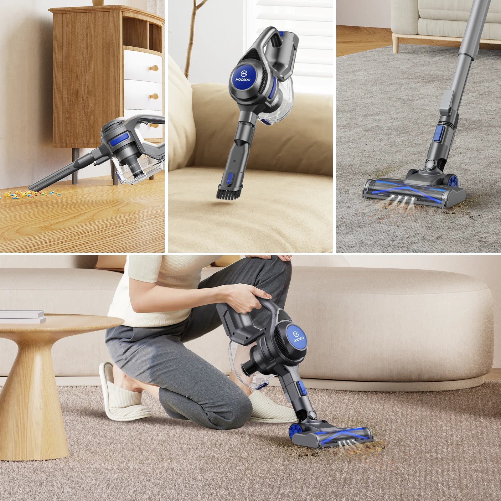 Cordless Stick Vacuum Cleaner Lightweight for Carpet Floor Pet Hair Home XL-618A