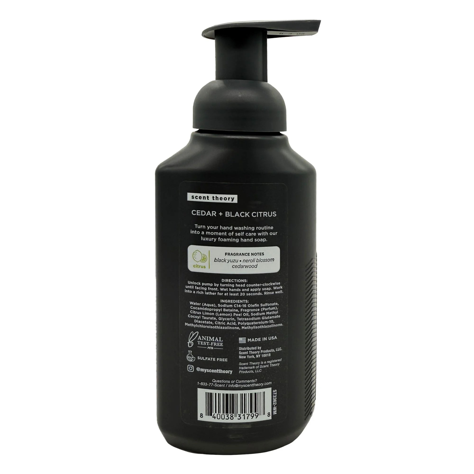 Foaming Hand Soap, Cedar and Black Citrus, 11 Fl Oz