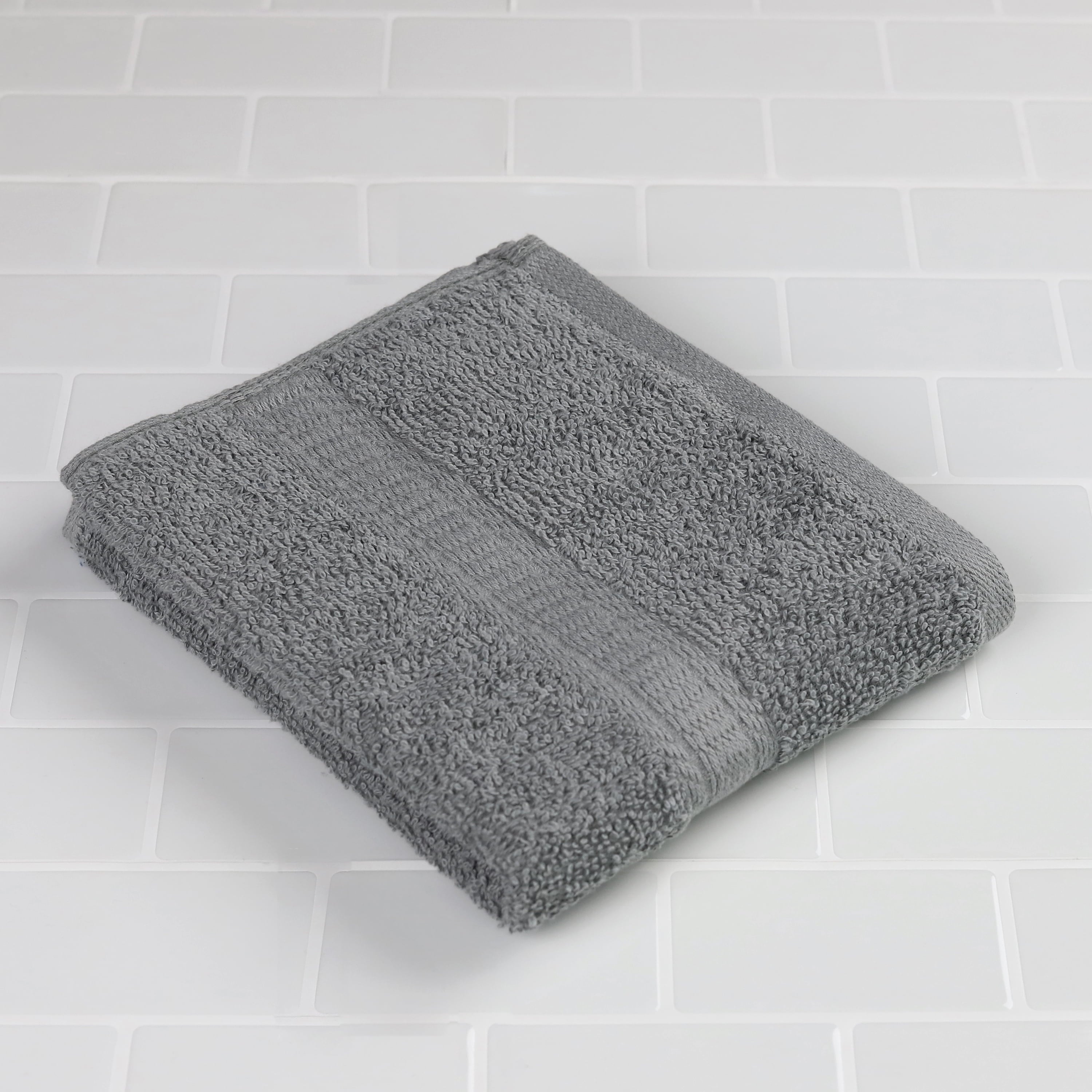 (4 Pack)  100% Cotton Hand Towel, Super Soft and Highly Absorbent Basic Solid Premium Hand Towel for Bathroom, Hotels, Spa and Gym – Grey