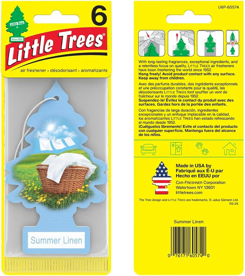 Car Air Freshener | Hanging Tree Provides Long Lasting Scent for Auto and Home | Summer Linen, 24 Air Fresheners