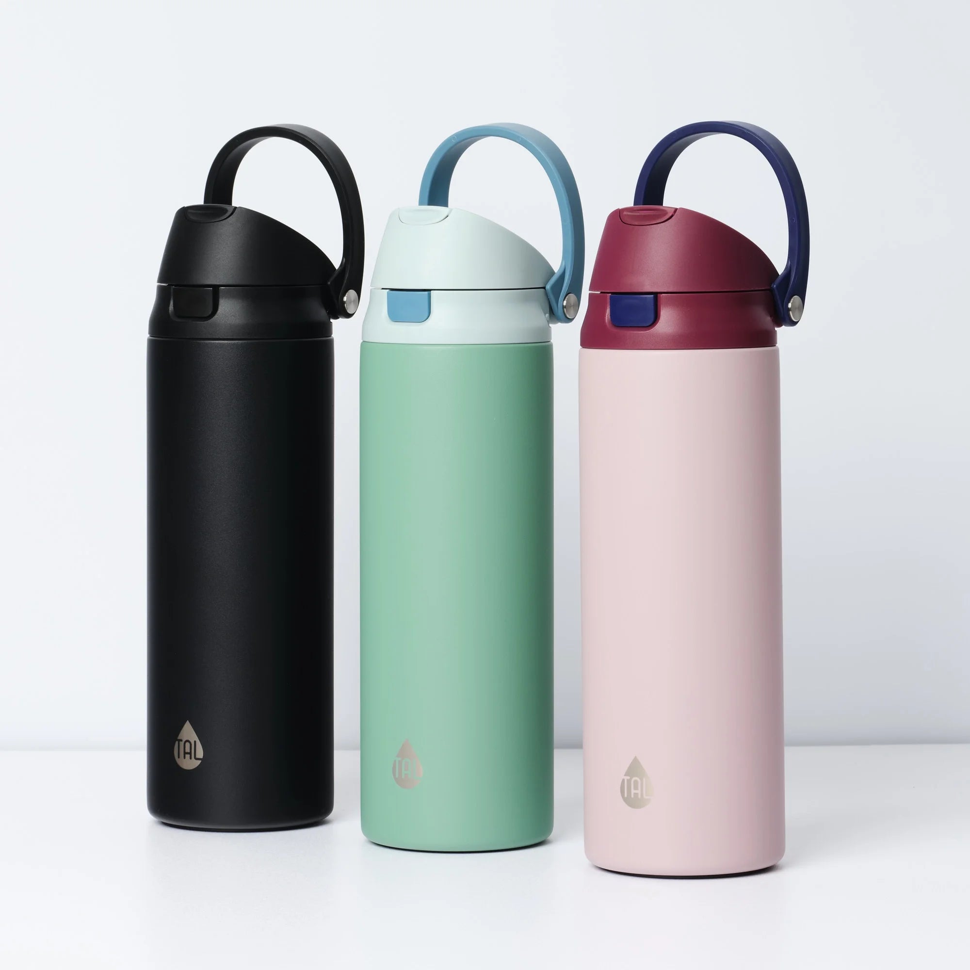 Stainless Steel 2-In-1 Straw and Chug Water Bottle with Push Lid 24 Fl Oz, Mauve