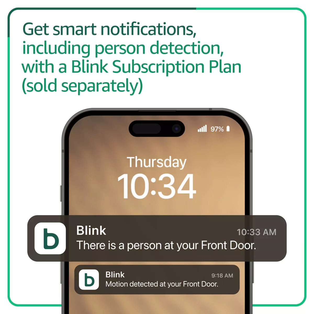 Blink Video Doorbell with Head-To-Toe HD View, Two-Year Battery Life, and Simple Setup, Required Sync Module Not Included