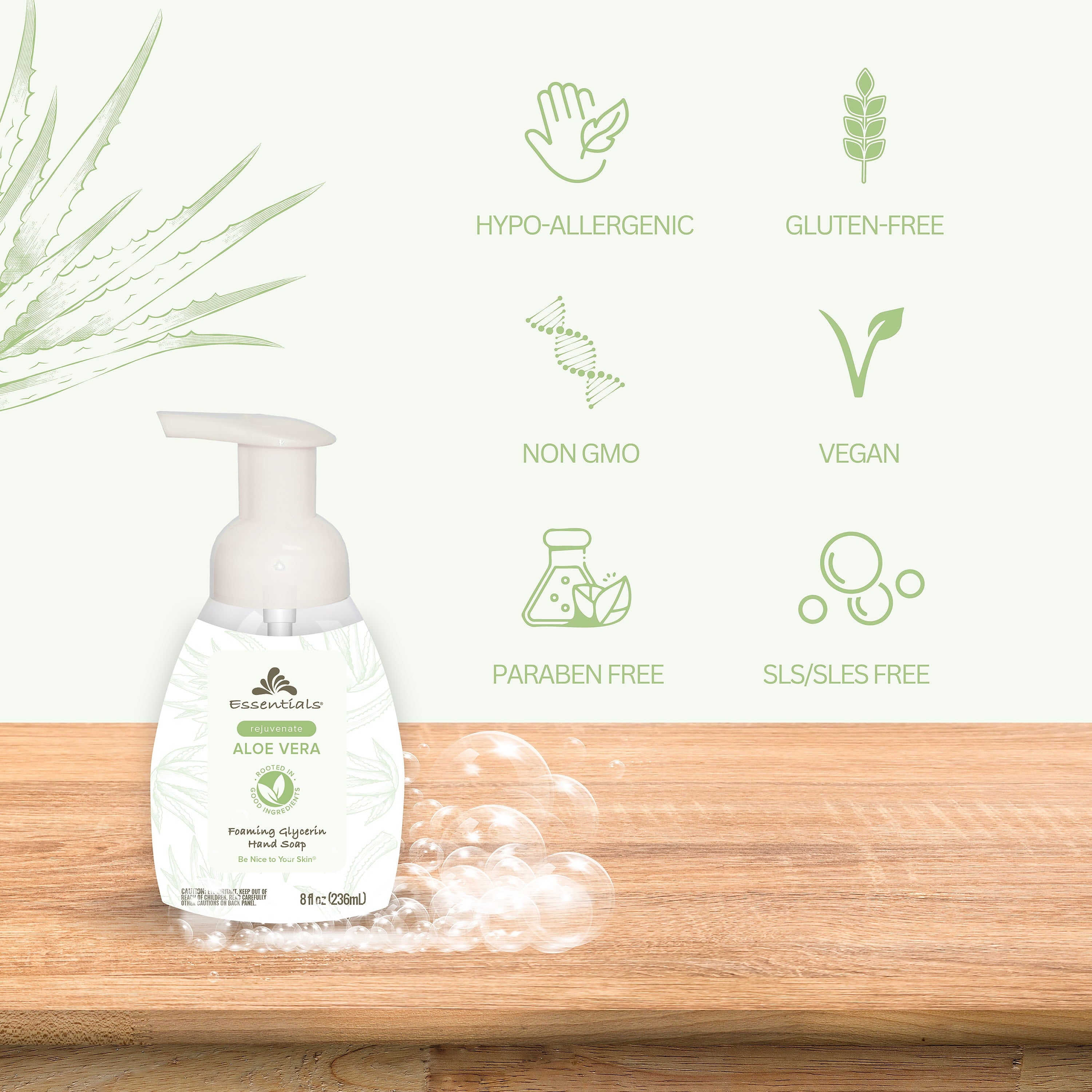 Foaming Glycerin Hand Soap, Aloe Vera, 8-Fluid Ounce, Pack of 2