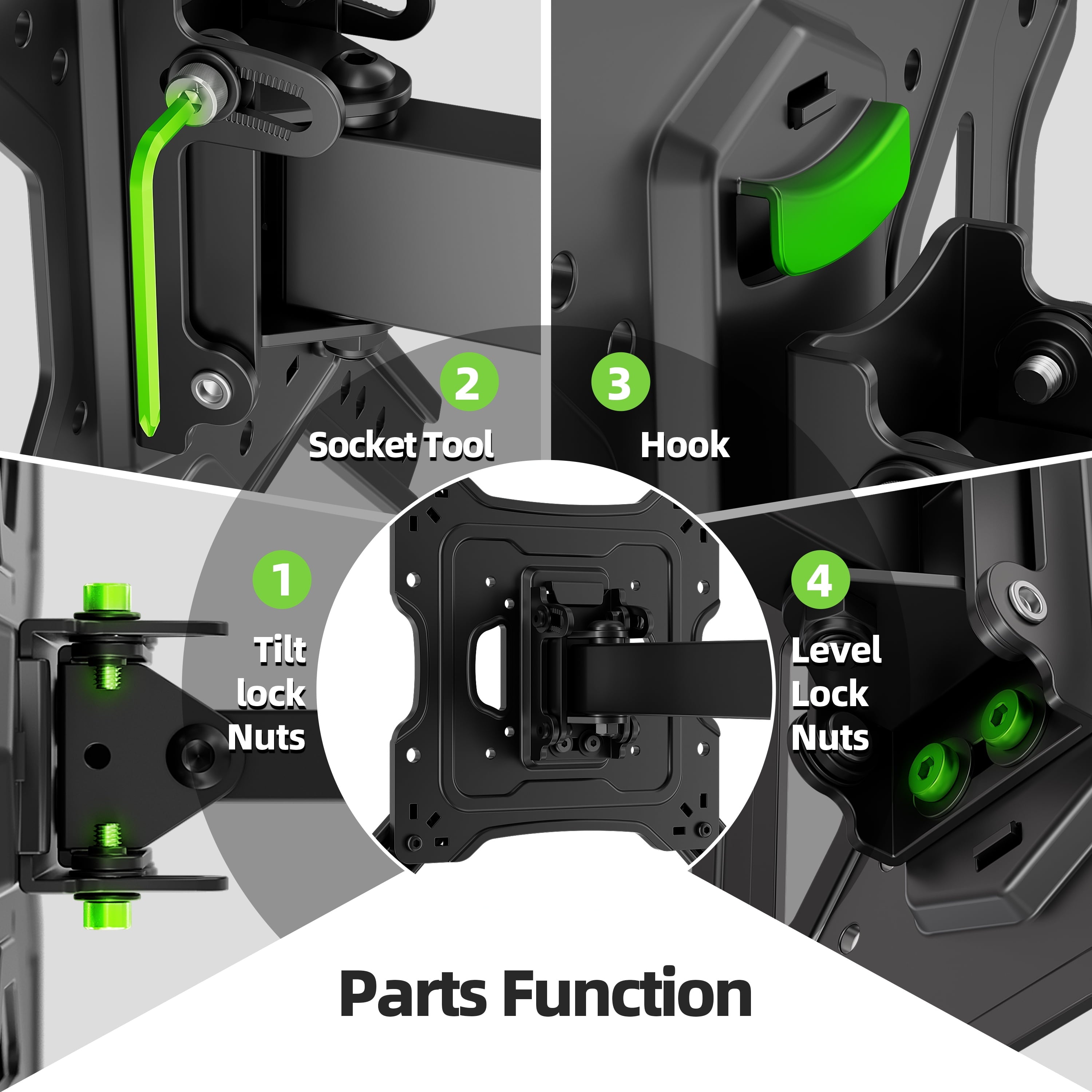 Full Motion TV Wall Mount Bracket with Swivel Arm for 23 to 55 Inch Tvs, Holds up to 77 Lbs