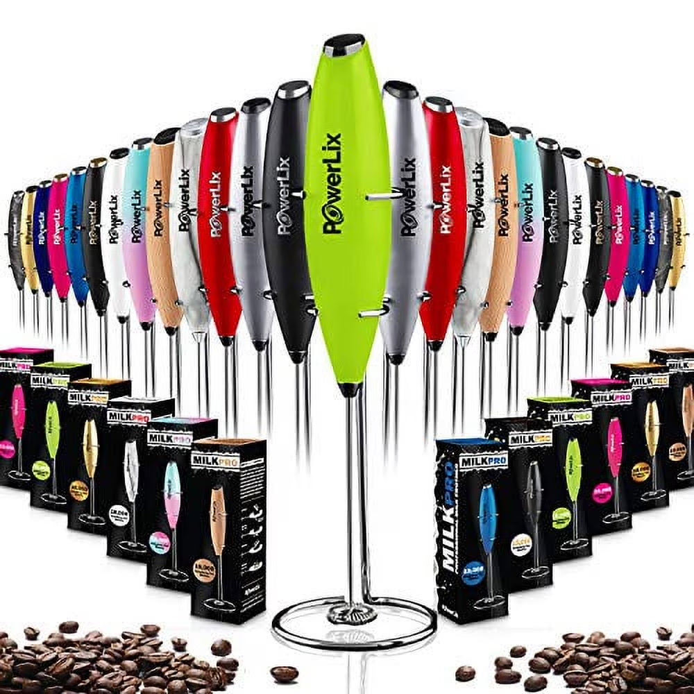 Handheld Electric Milk Frother, Battery-Operated Electric Whisk Foam Maker for Coffee, Latte, Cappuccino, Hot Chocolate, and Frothy Delights, without a Stand, Green