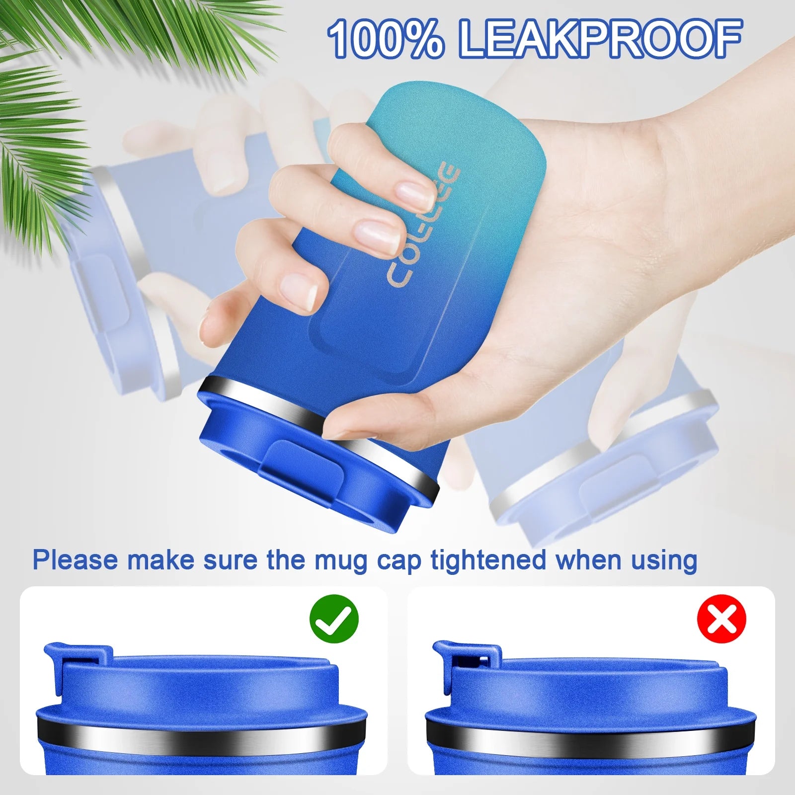 Travel Coffee Mug 13 Floz Insulated Coffee Cup with Lid Reusable Leak Proof Coffee Tumbler Stainless Steel Vacuum Gradient Colorful Thermos Cup Thermal Keeps Cold and Hot for Coffee/Tea