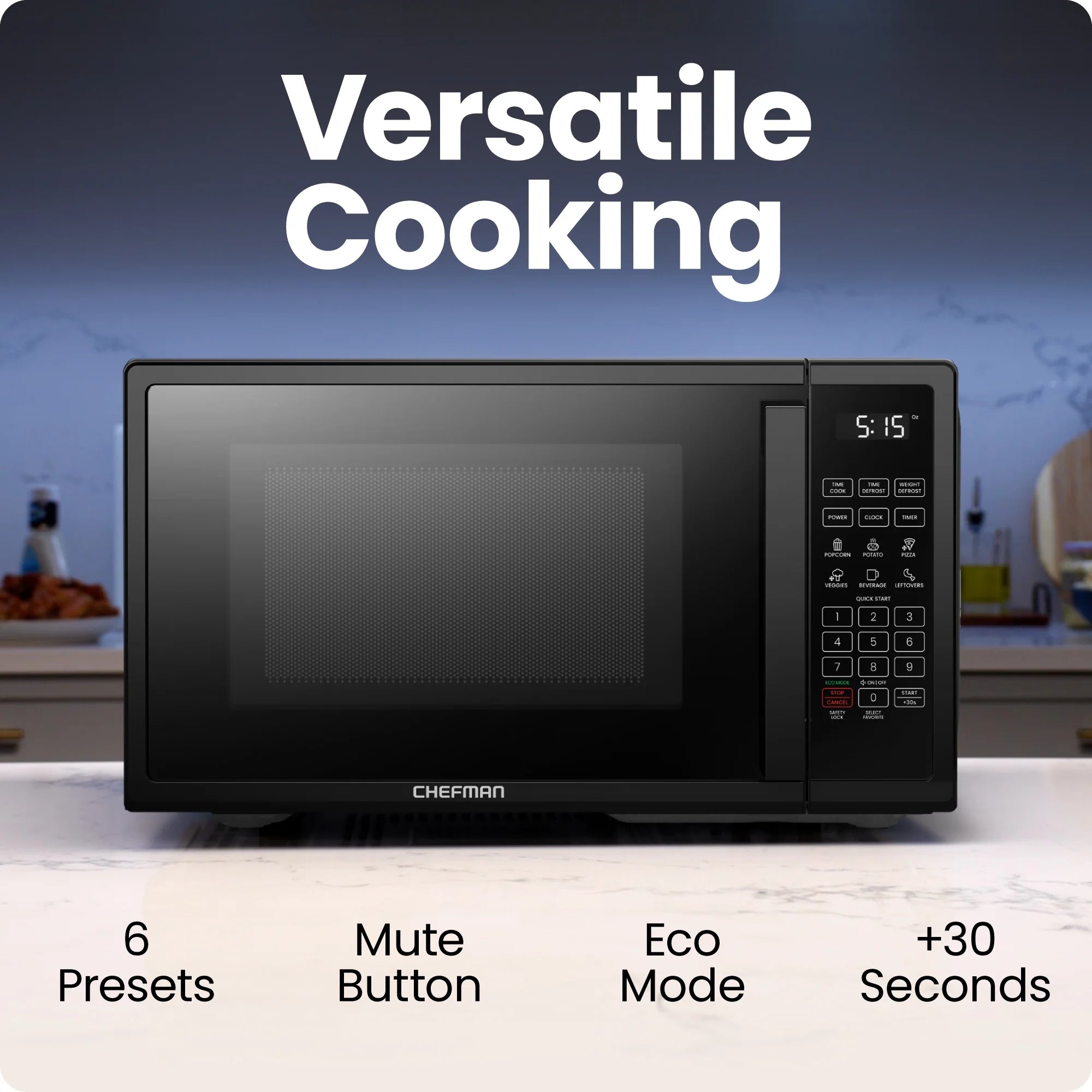 0.7 Cu Ft Countertop Microwave Oven, 700 Watts - Black