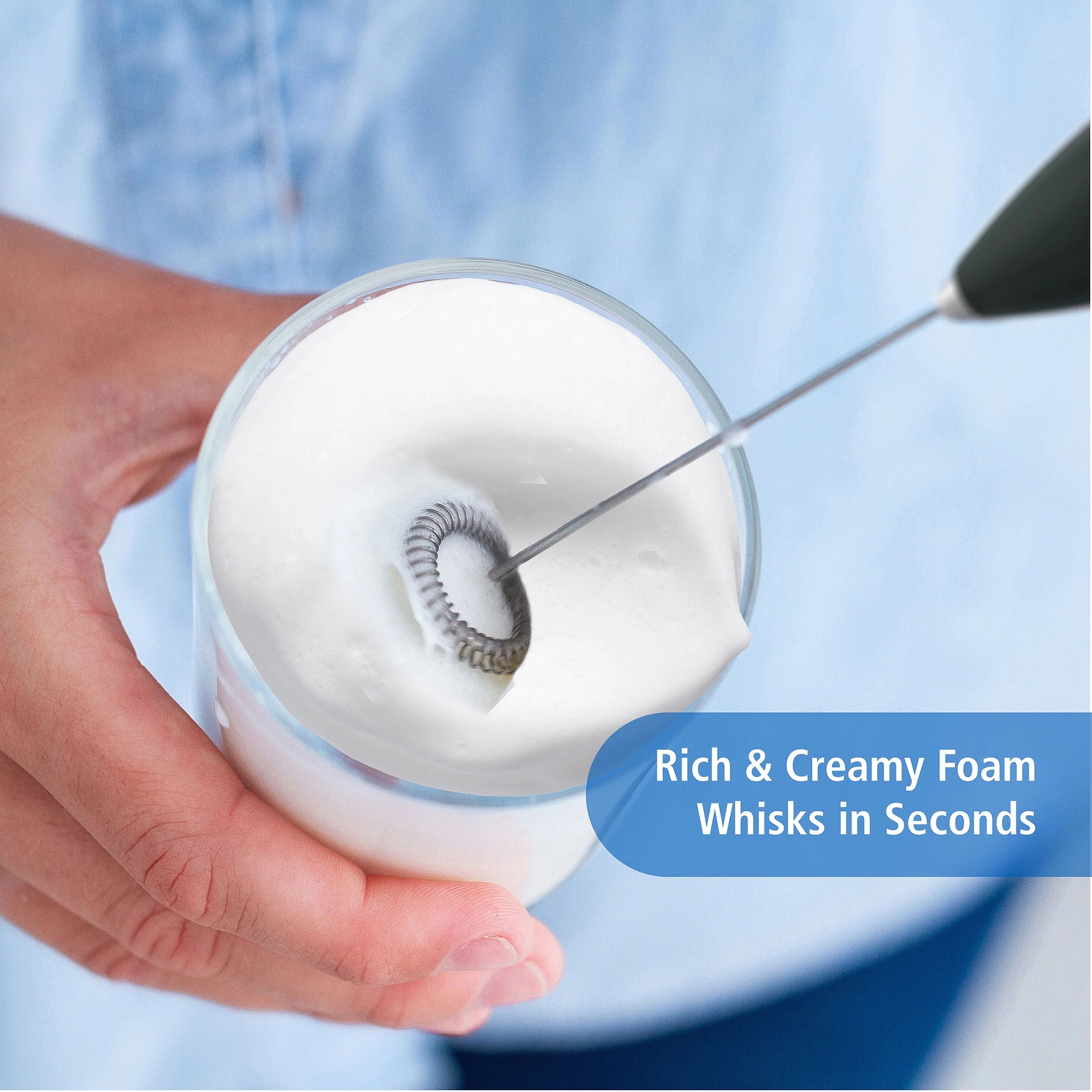Milk Frother, Battery-Powered Handheld Milk Frother Wand