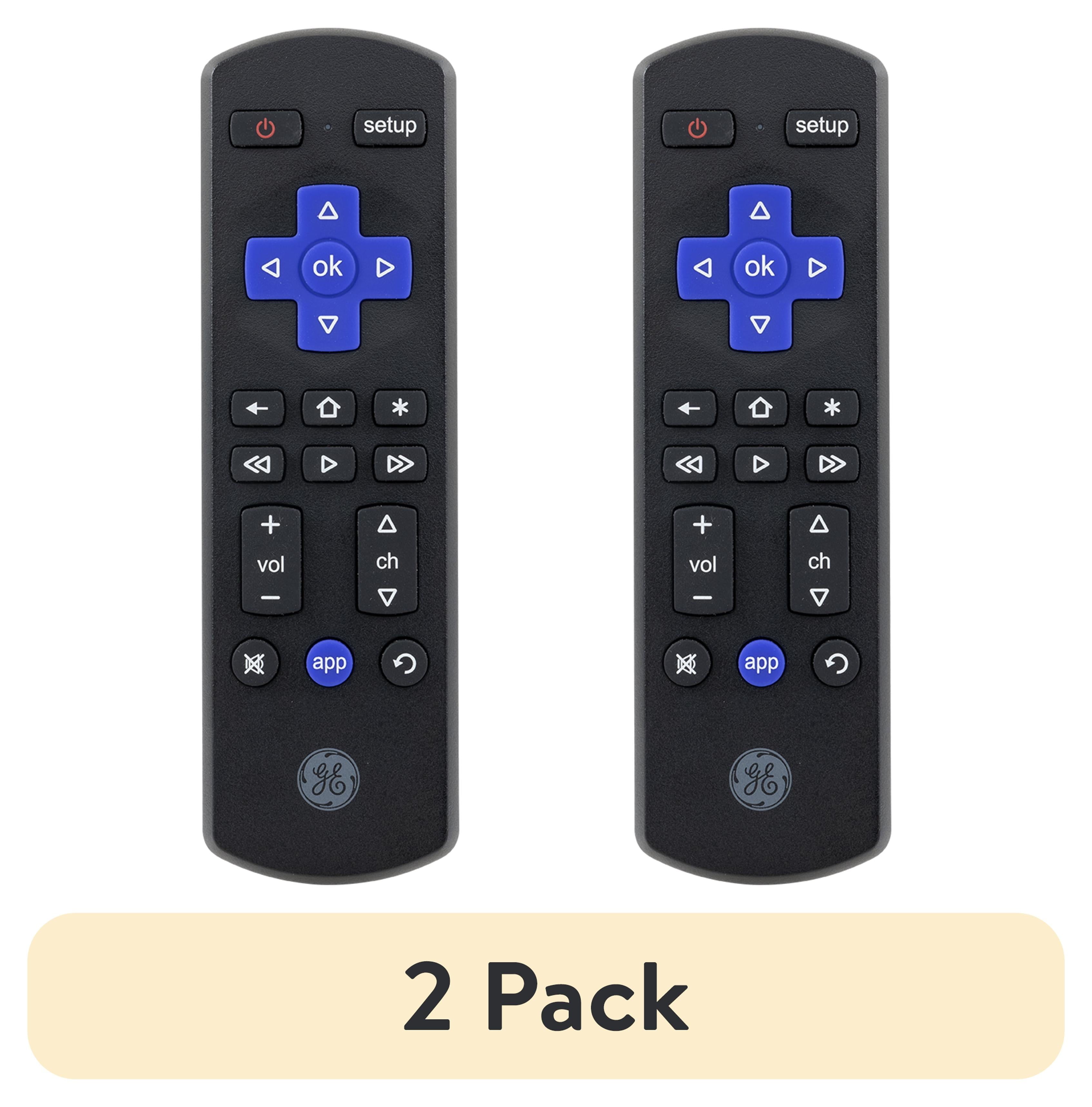 (2 Pack)  Roku TV Direct Replacement TV Remote Control in Black, 66814