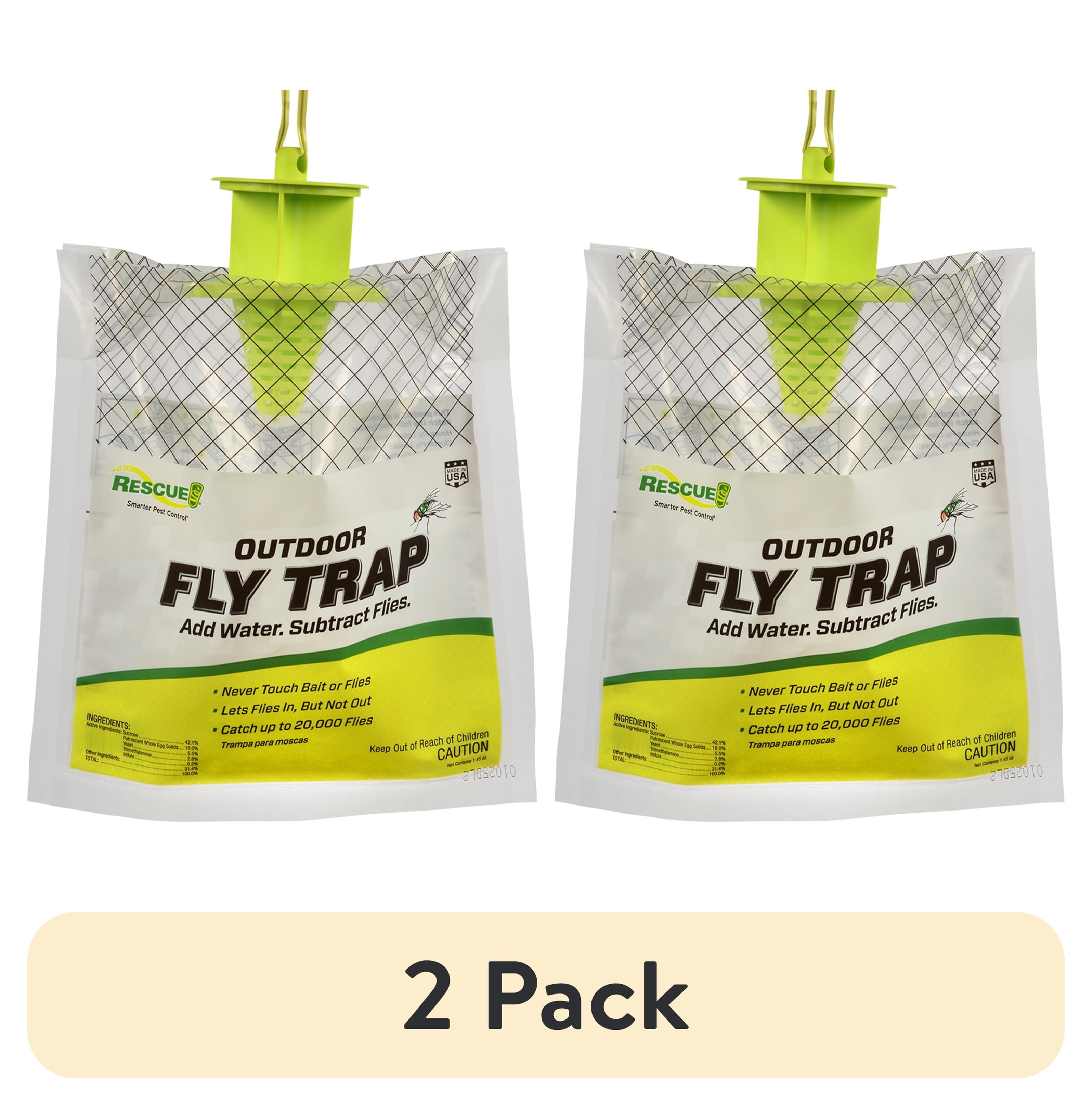 (2 Pack)  Outdoor Disposable Hanging Fly Trap, 1 Resin Trap
