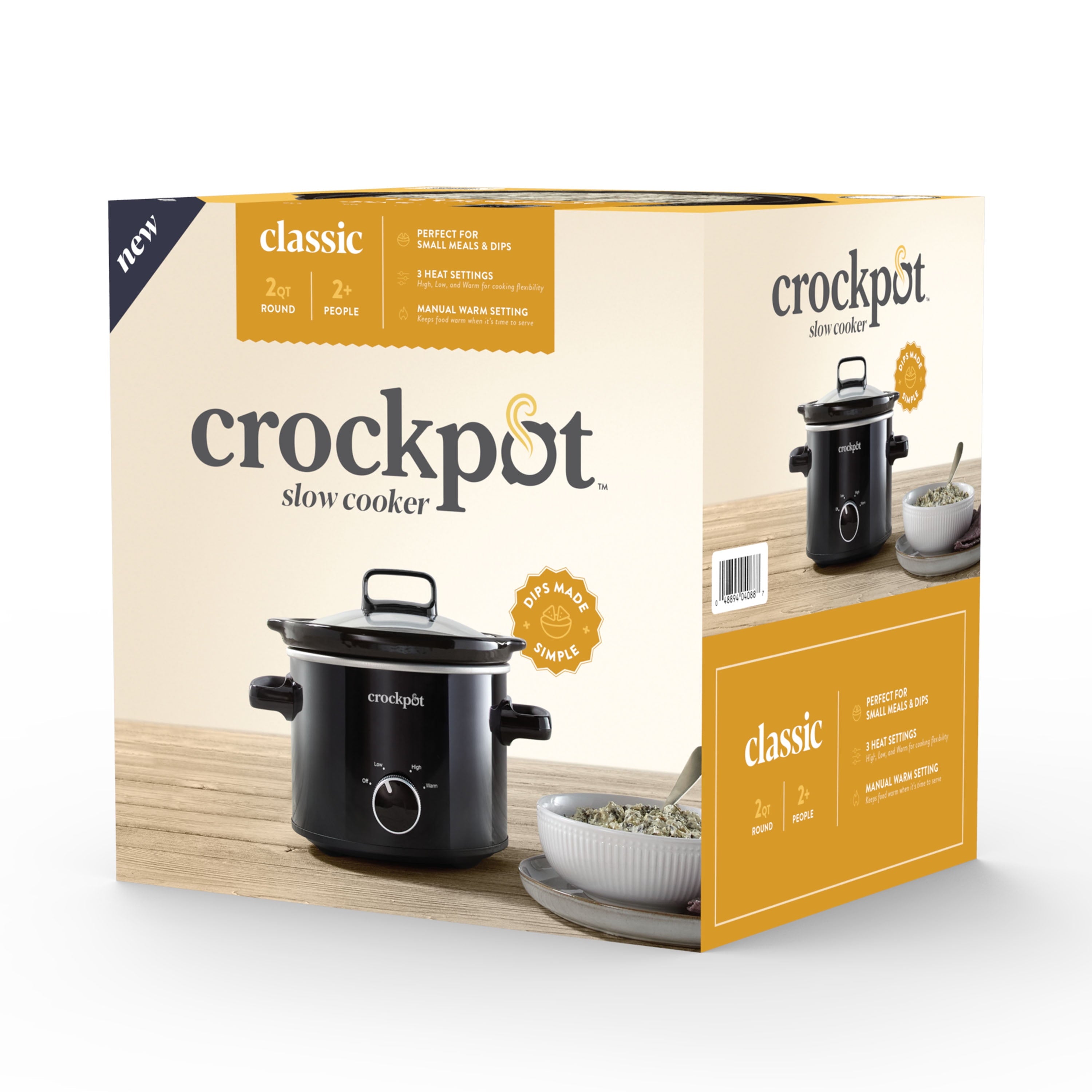 2 Quart round Manual Slow Cooker, Black