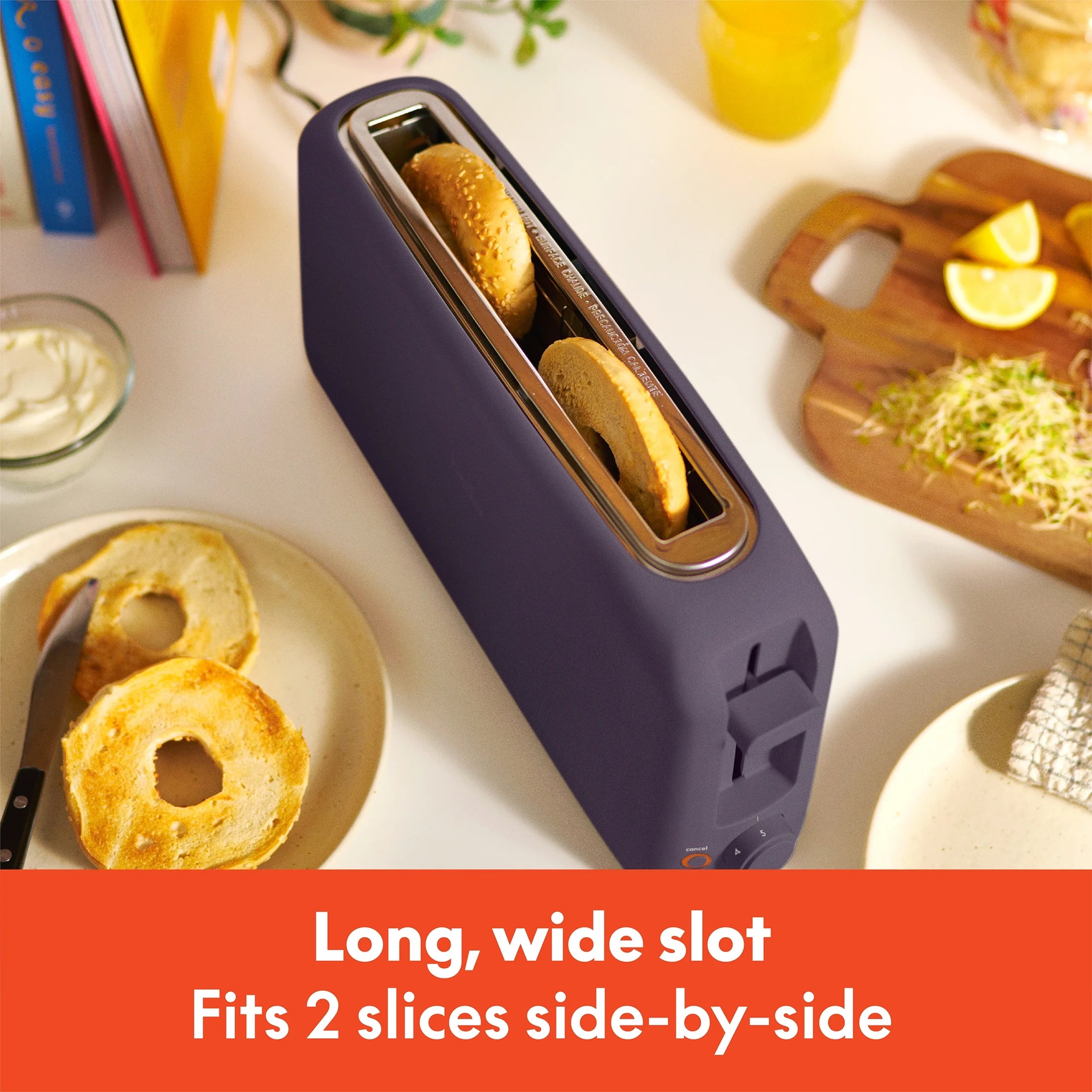 2-Slice Slim Toaster, Plum