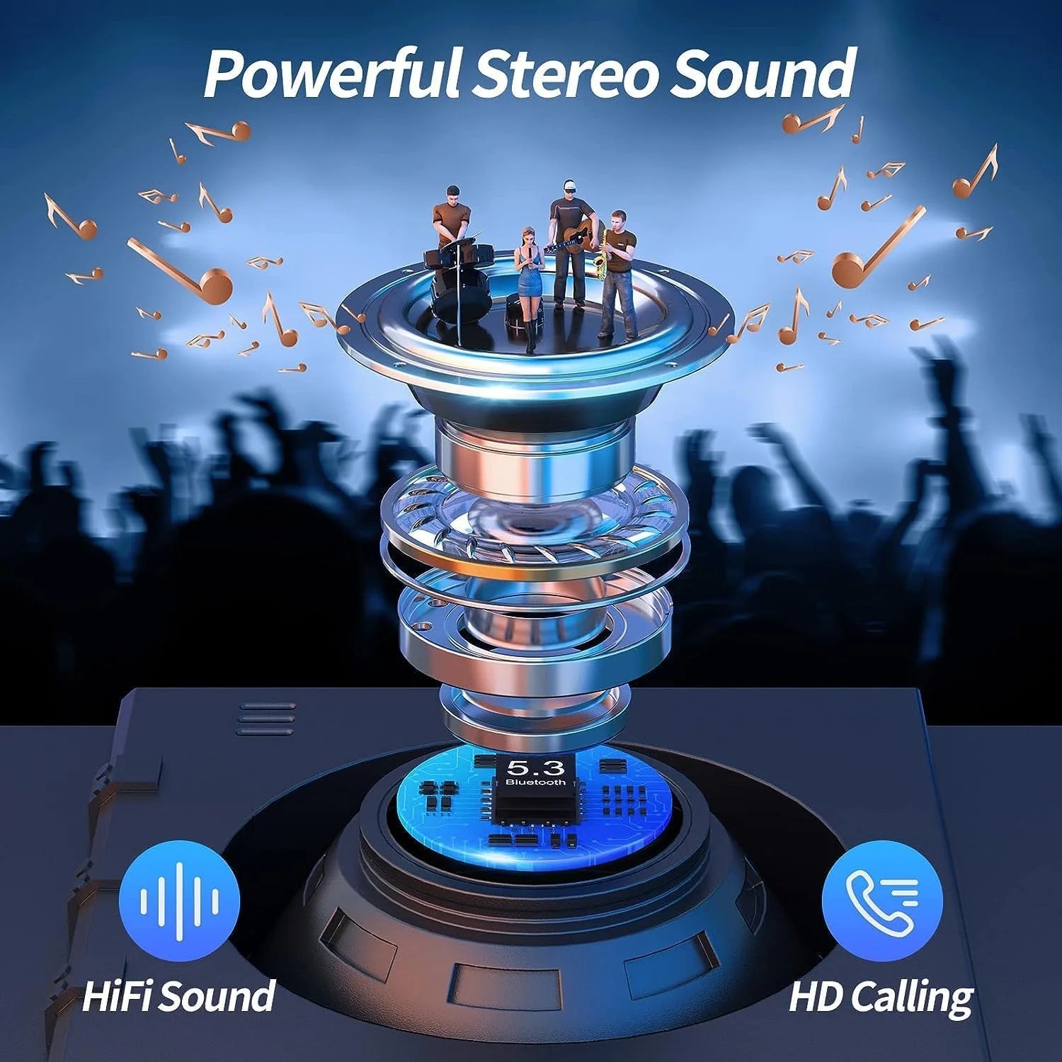 Wireless Ear Buds Bluetooth Earbuds 76H Playback Noise Cancellation Clear Calls Headphones Power Display Protable Charging Case Light Weight IPX7 Waterproof Earphones for Android Ios