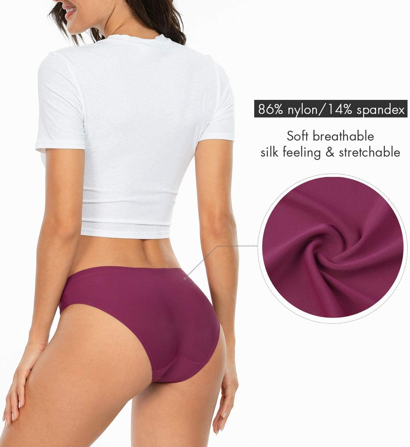 Women'S Seamless Underwear Bikini Panties Fashionable Invisible Panty Multiple Packs