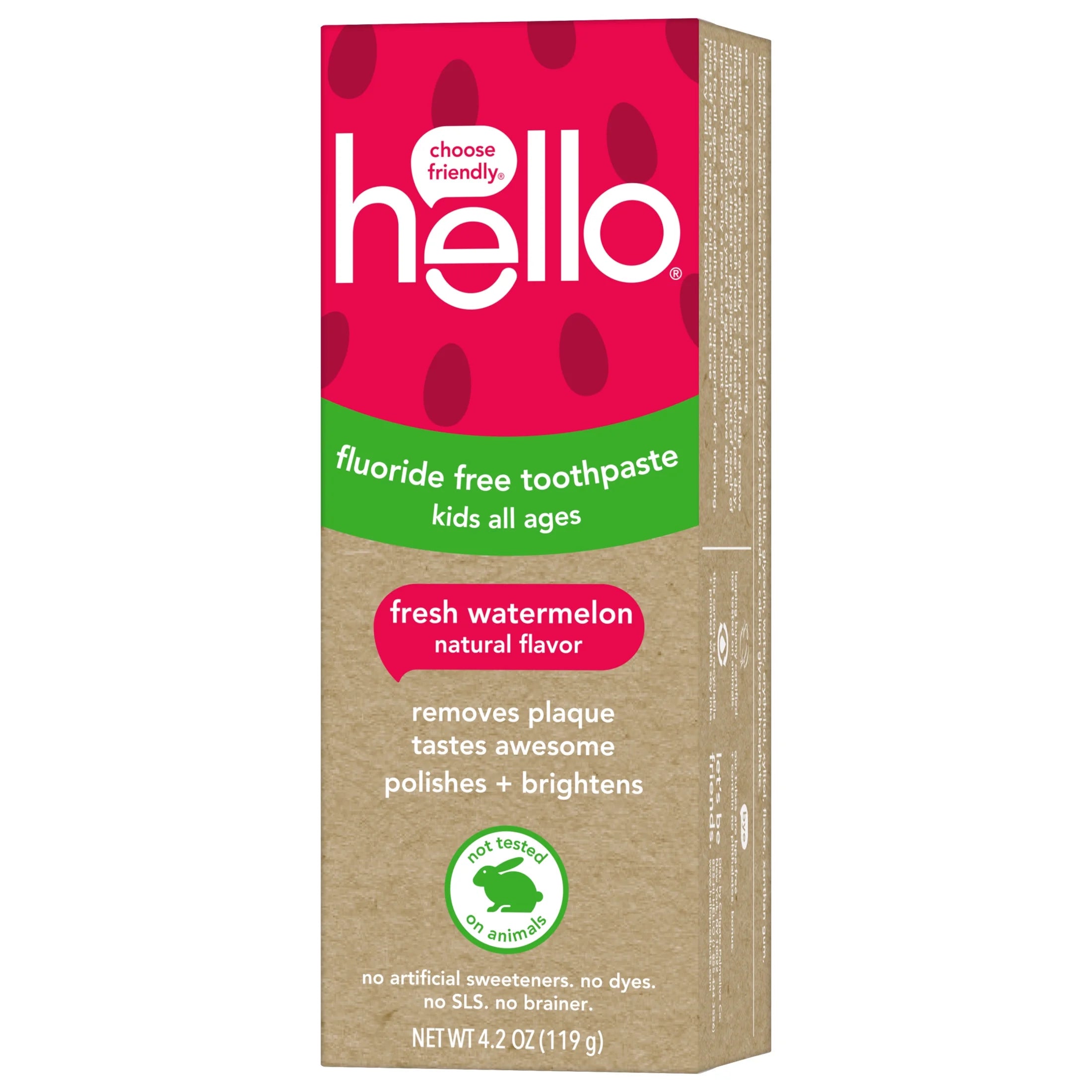 Fresh Watermelon Fluoride Free Kids Toothpaste, 4.2 Oz Tube