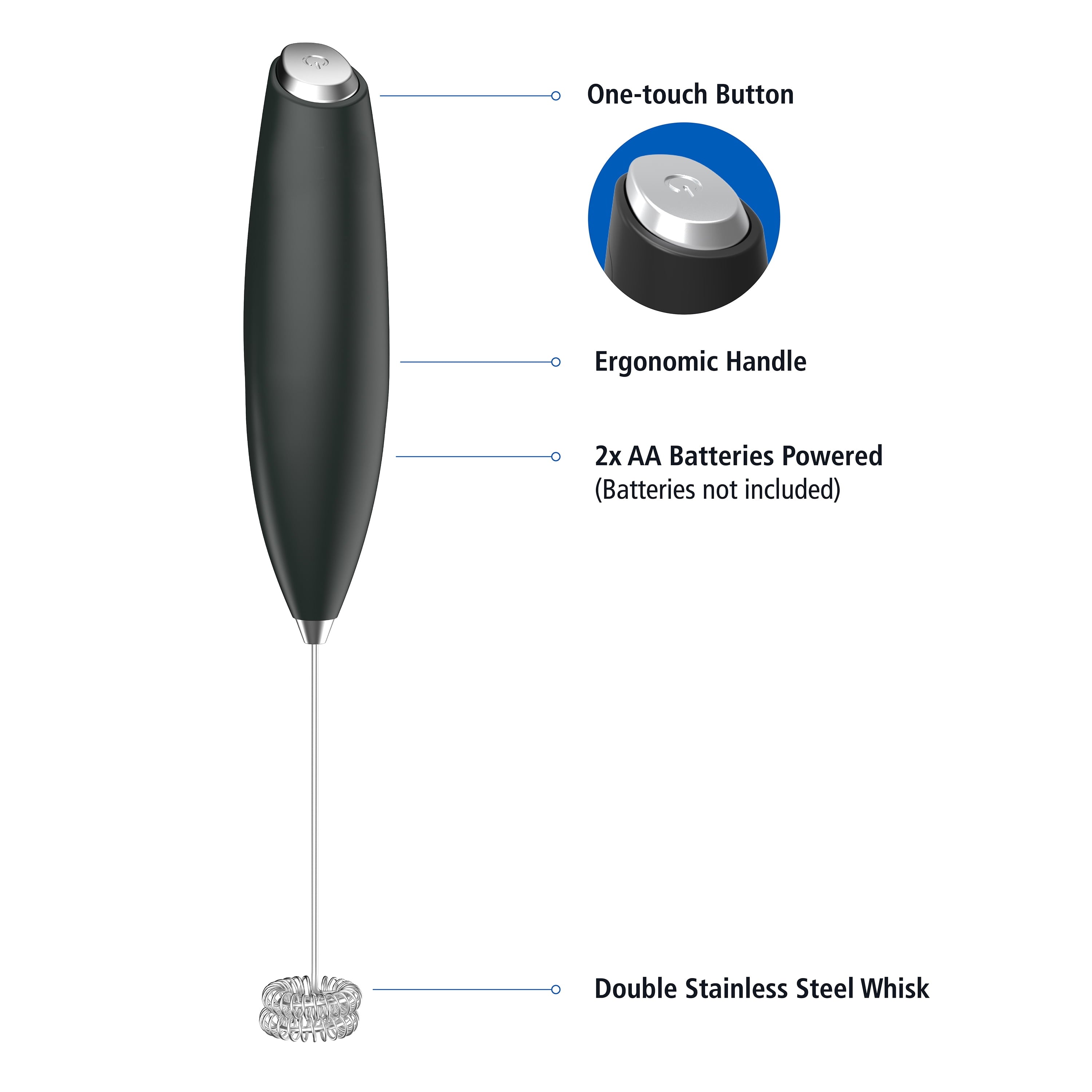 Milk Frother, Battery-Powered Handheld Milk Frother Wand