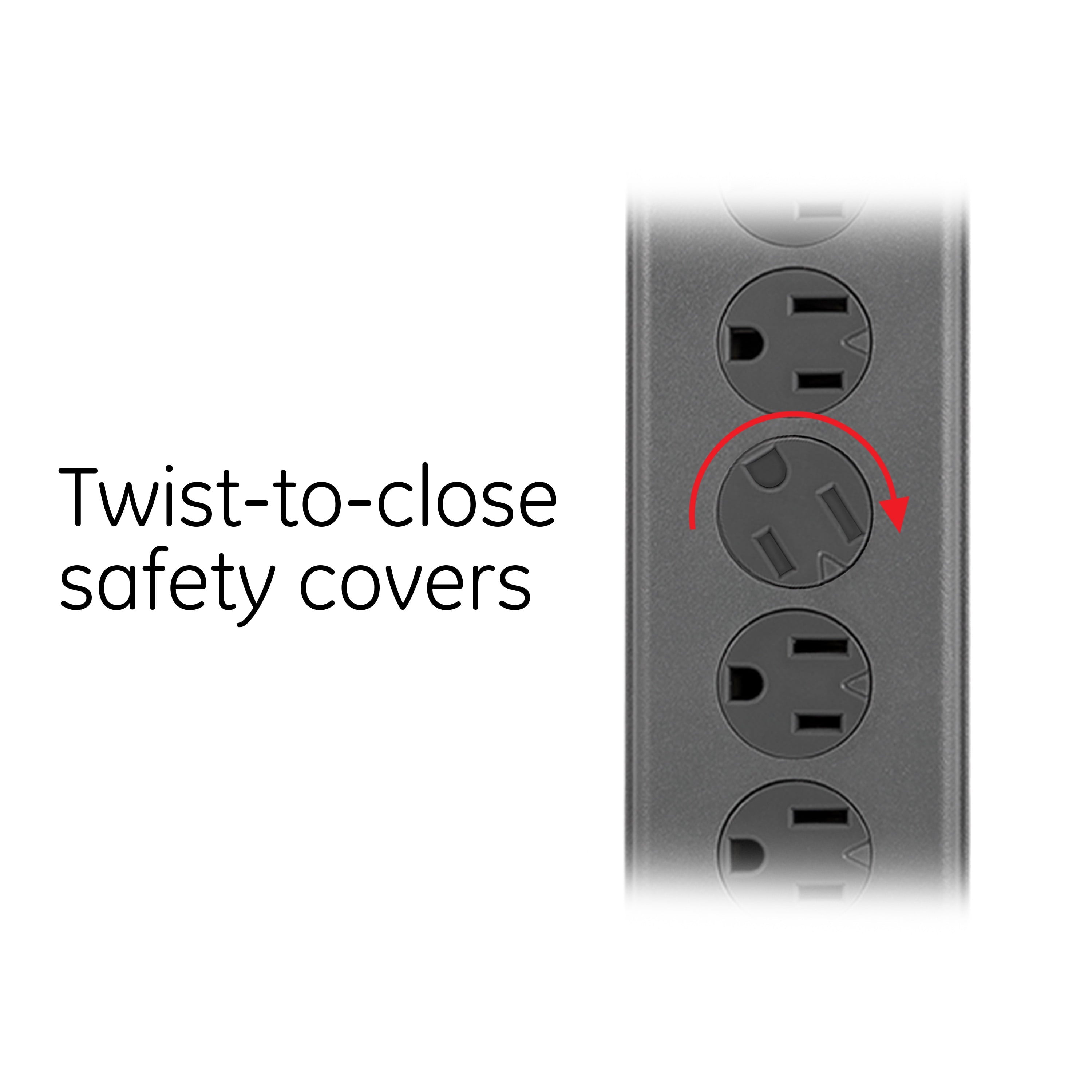 4Ft 7-Grounded Outlet Sur Protector, 2 USB, Gray - 53276