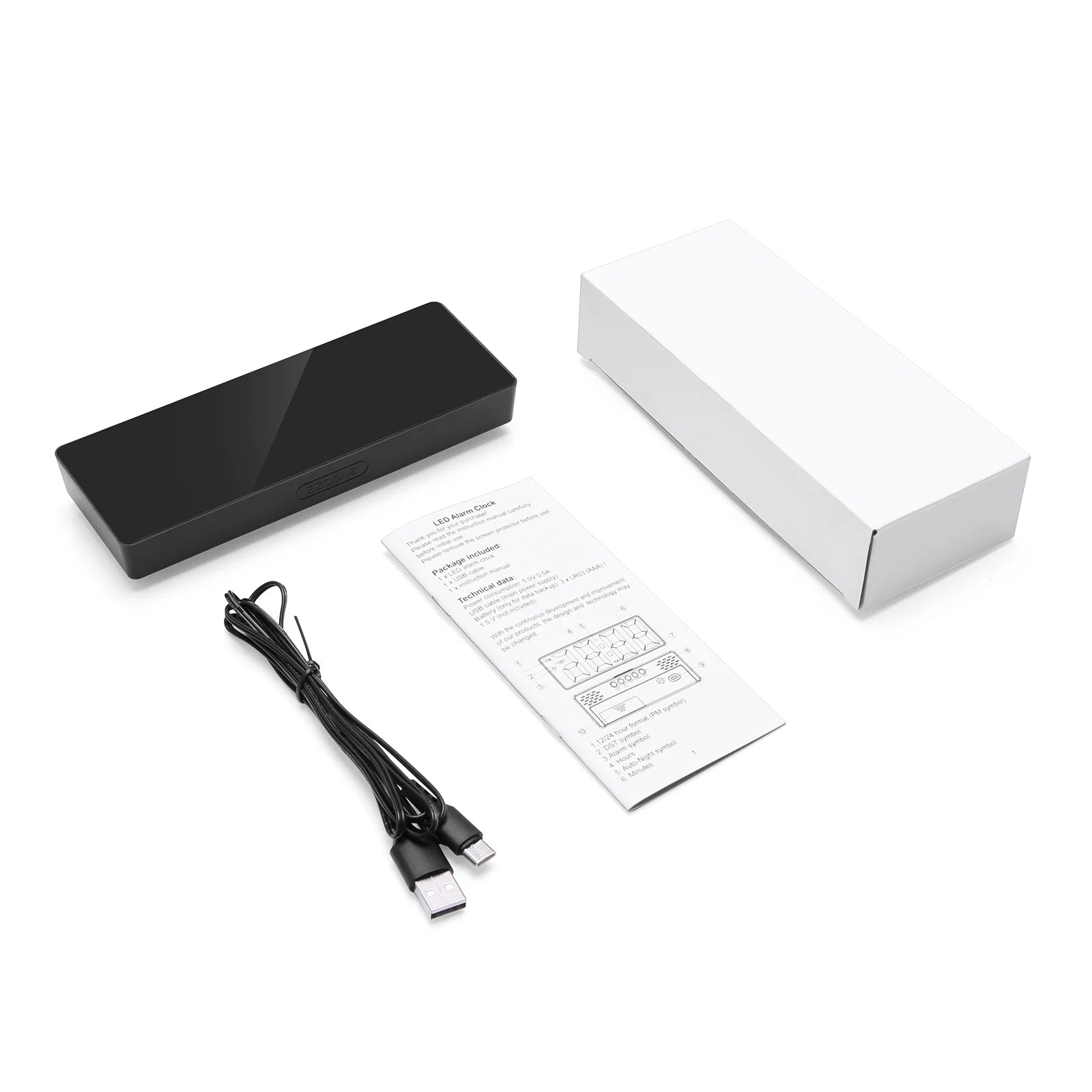 Alarm Clock,  Digital Alarm Clock with Brightness Adjustable DST 12/24H Snooze Alarm Clock for Bedroom Kids Office School