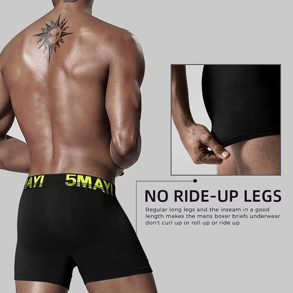 Men'S Underwear Boxer Briefs Cotton Regular Long Mens Boxer Briefs Underwear Men Pack S M L XL XXL