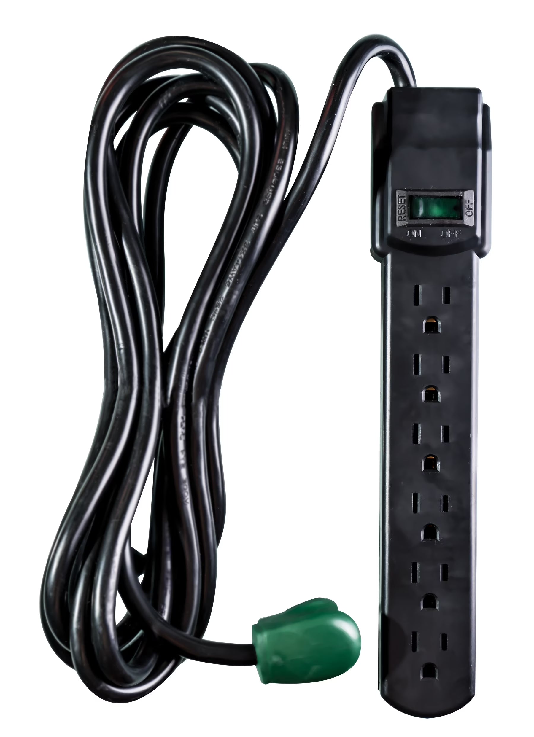 (GG-16106MSBK) 6 Outlet Surge Protector, Black, 6 Ft. Cord