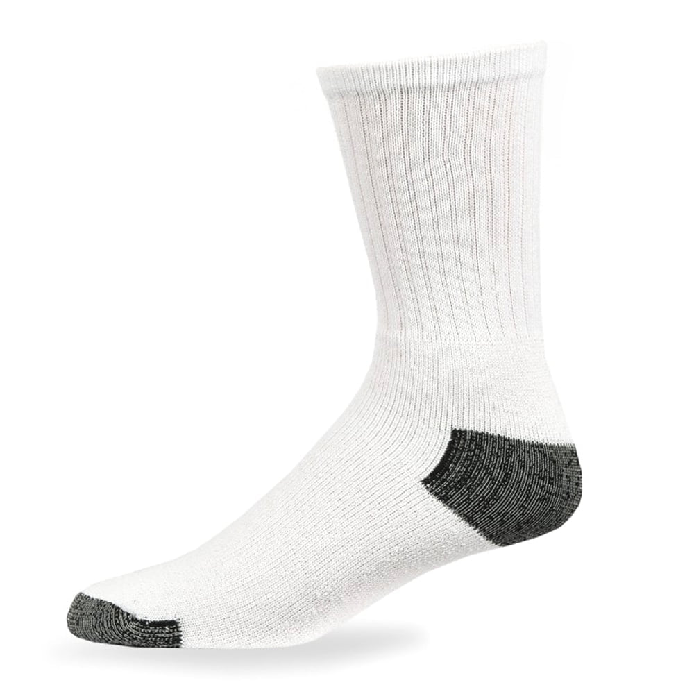 4X Pairs Mens Sports Crew Socks Cotton Calf Cushioned Athletics White Size 10-13