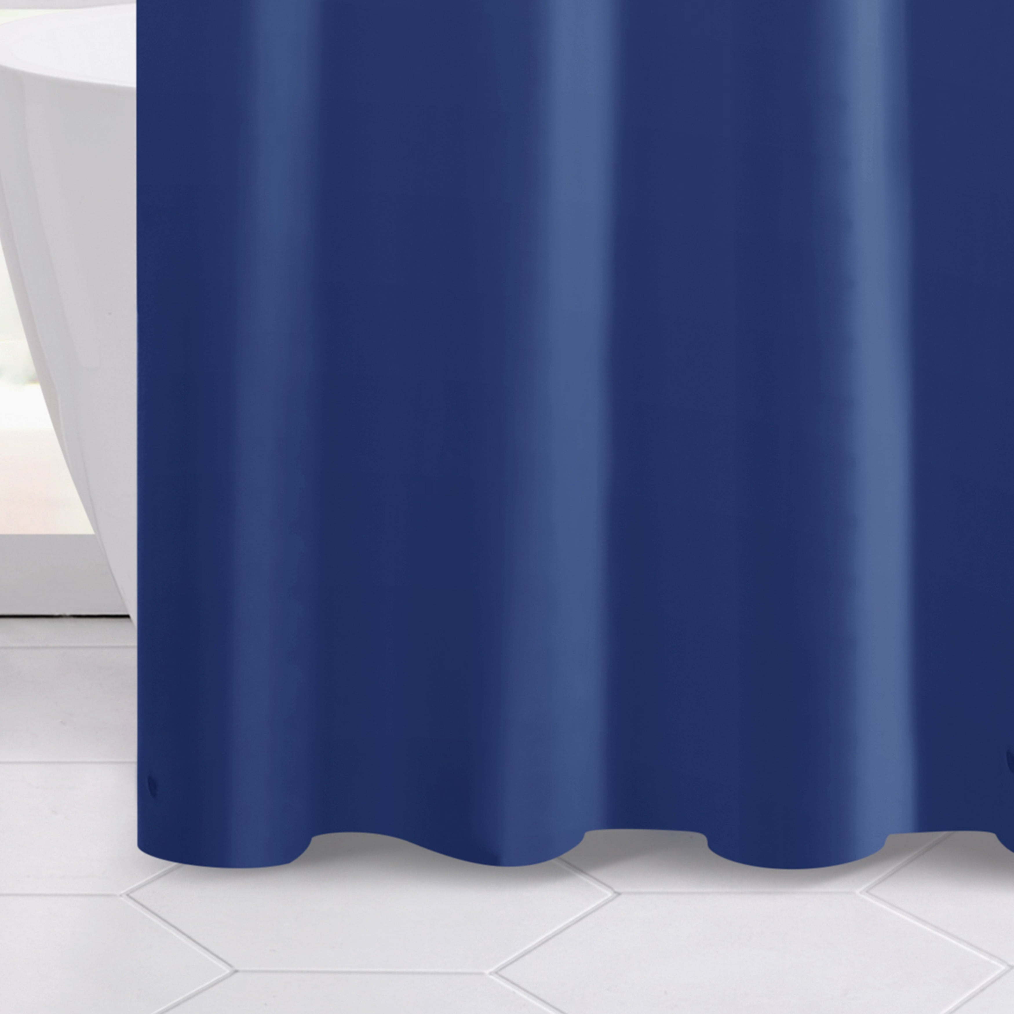 Hotel Style Navy Blue Heavy Duty PEVA Shower Liner, 72" X 72"