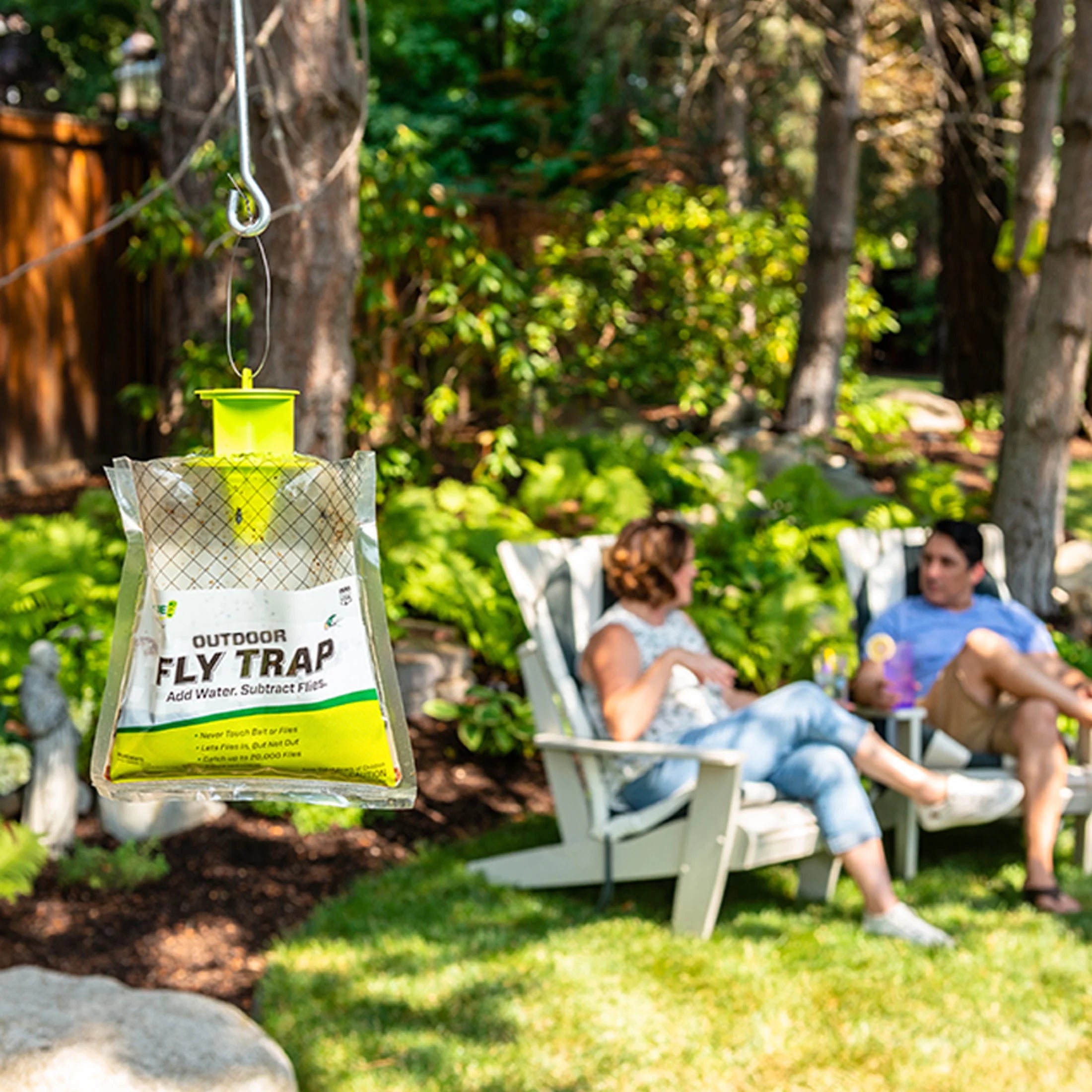 (2 Pack)  Outdoor Disposable Hanging Fly Trap, 1 Resin Trap