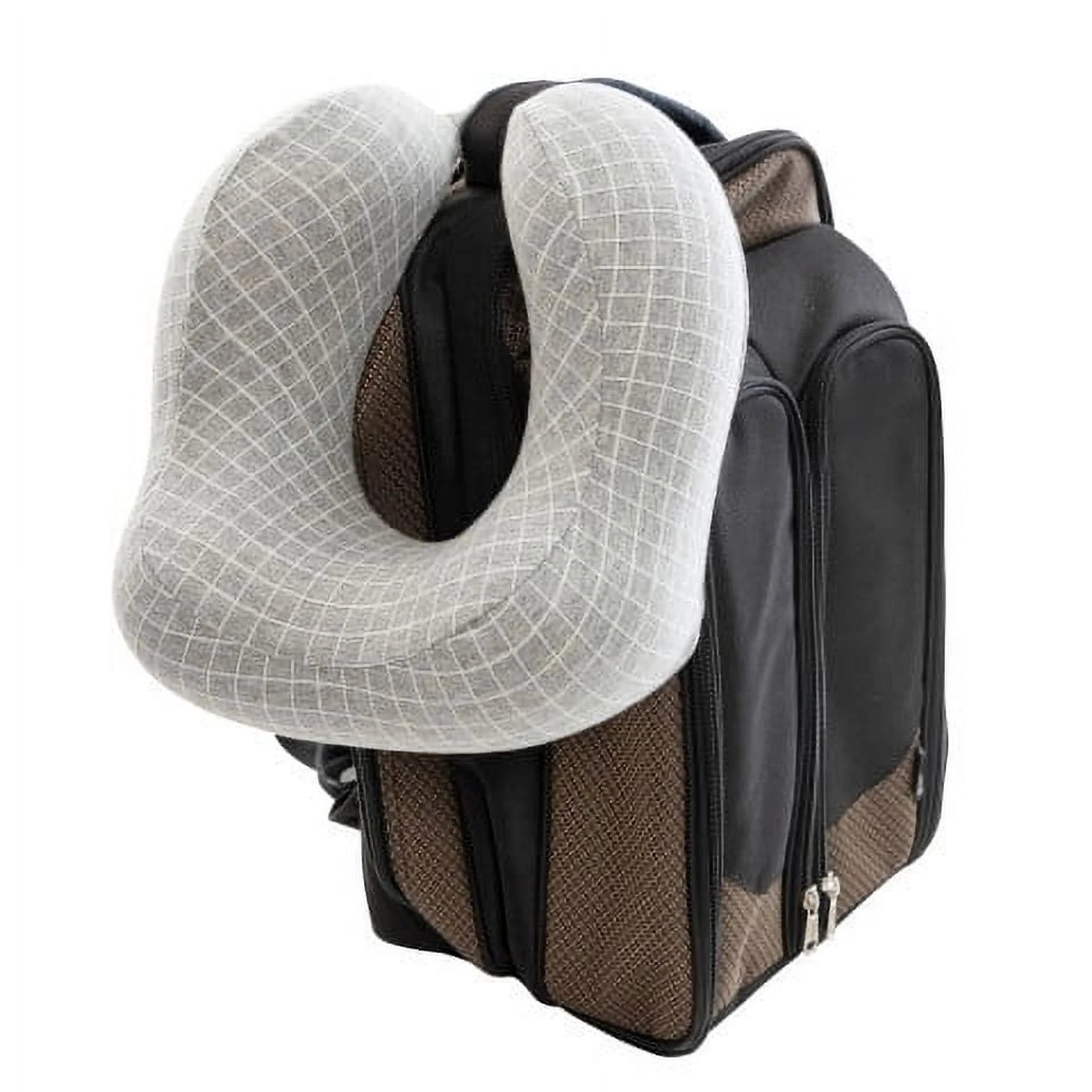 5-Inch 1-Lb Memory Foam Travel Pillow with Washable Cover (Gray)