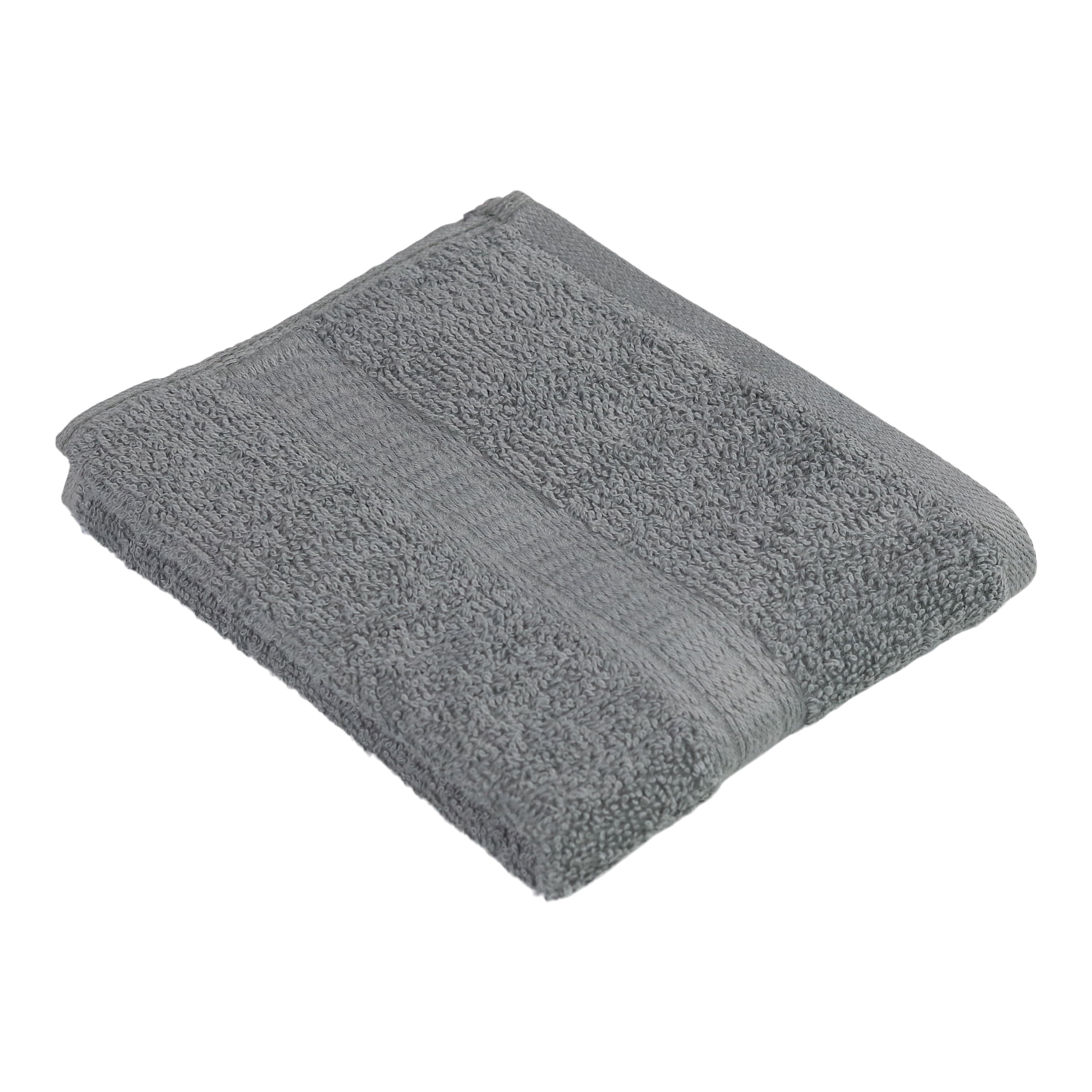 (4 Pack)  100% Cotton Hand Towel, Super Soft and Highly Absorbent Basic Solid Premium Hand Towel for Bathroom, Hotels, Spa and Gym – Grey