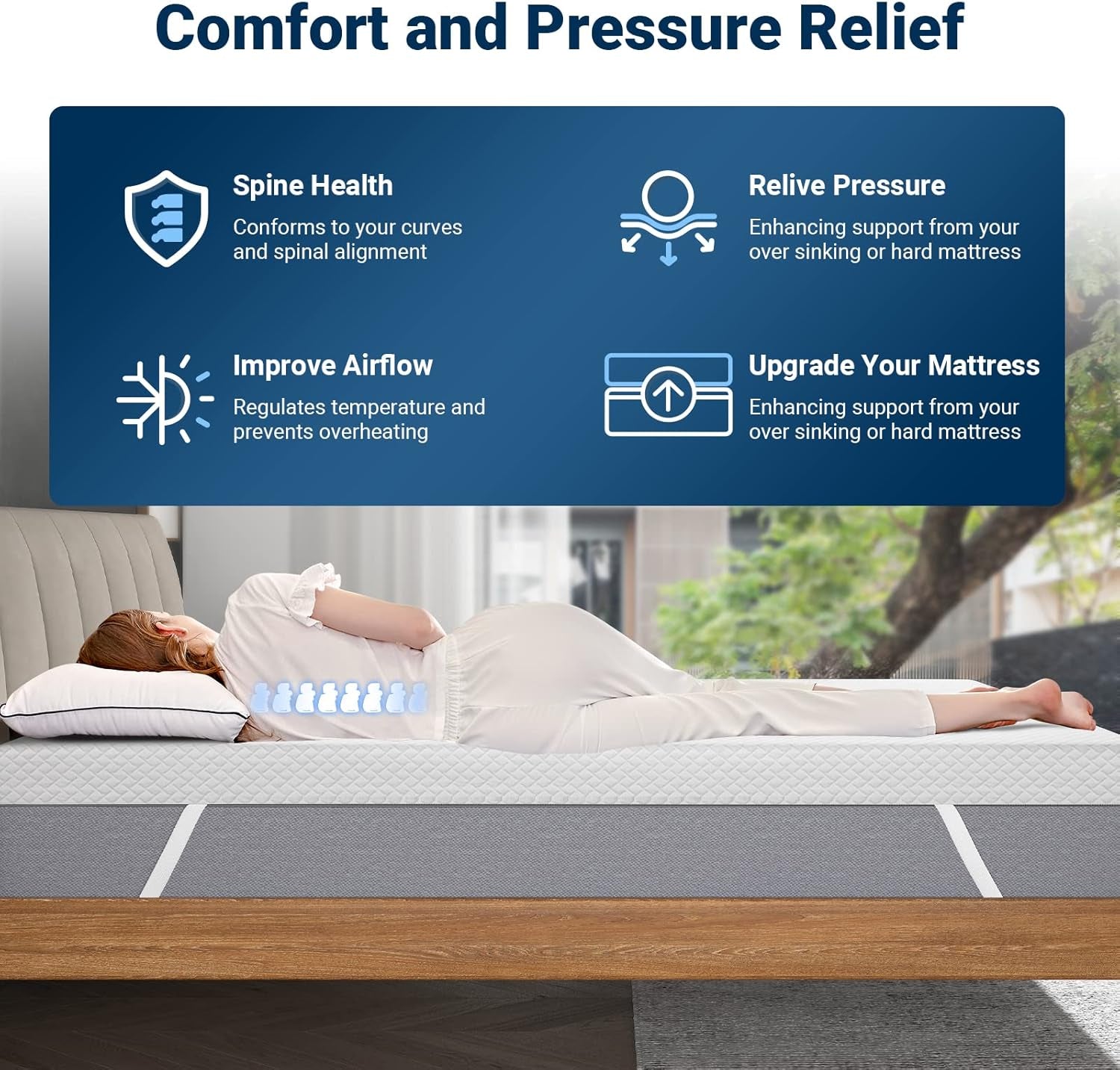 California King Mattress Topper,  Cal King Foam Mattress Topper, 2 Inch Cal King Memory Foam Mattress Topper with Removable Cover, Plush Feeling, Gel-Infused Ultimate Comfort Certipur-Us Foam