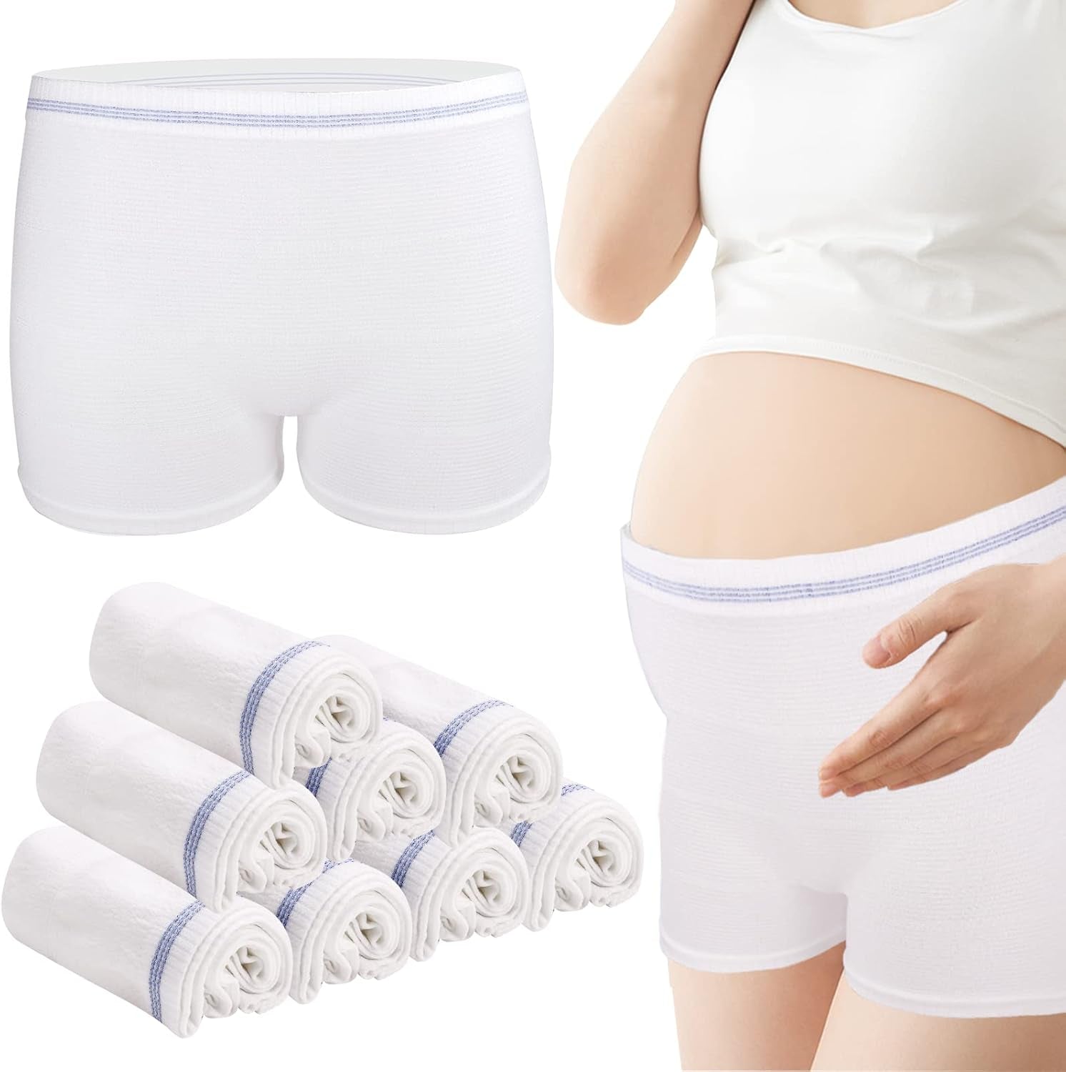 Mesh Underwear Postpartum 8 Count Disposable Postpartum Underwear Hospital Mesh Panties for Post C-Section