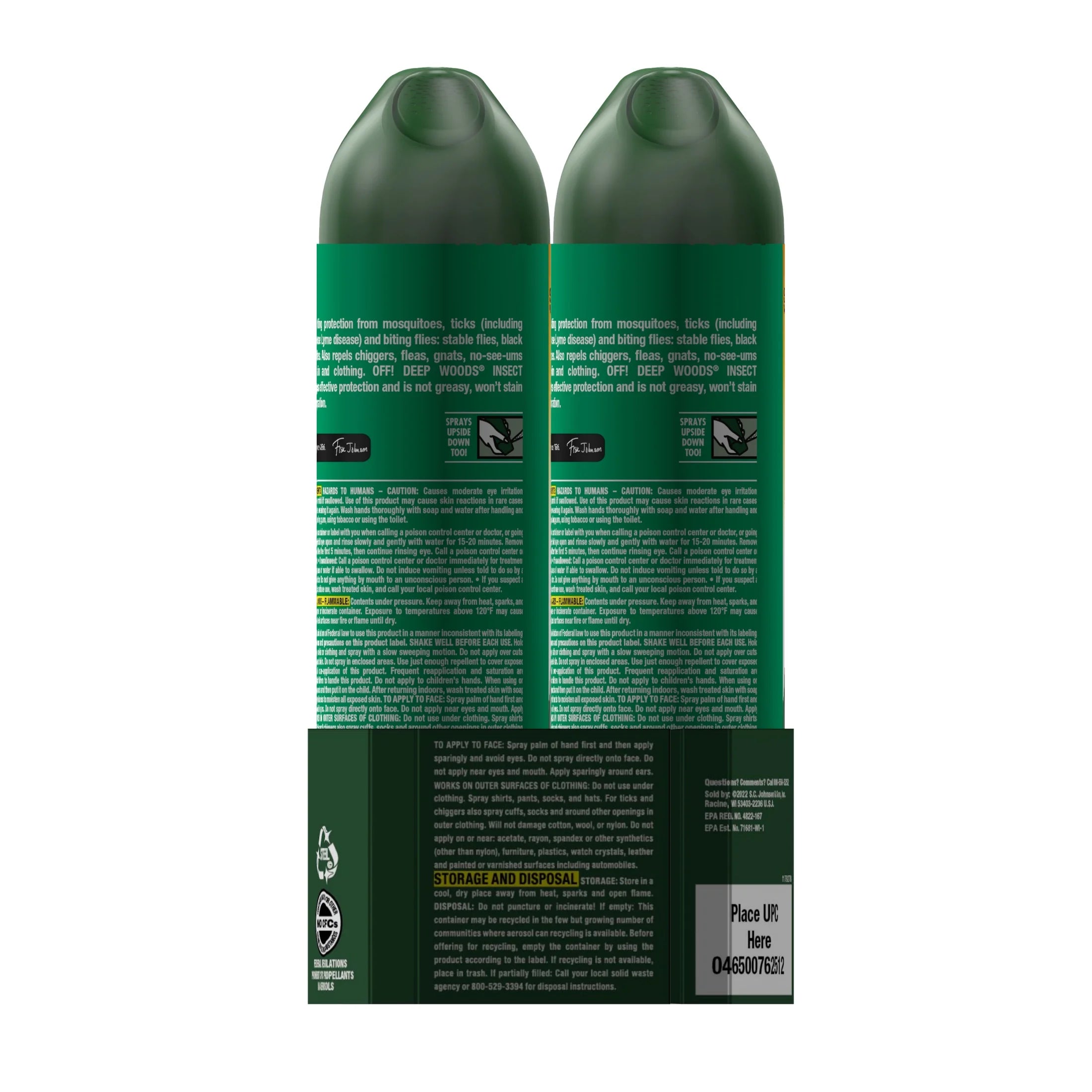 Deep Woods Insect Repellent V, Backyard, Biting Insect Spray for Outdoor Use, 9 Oz, 2 Count