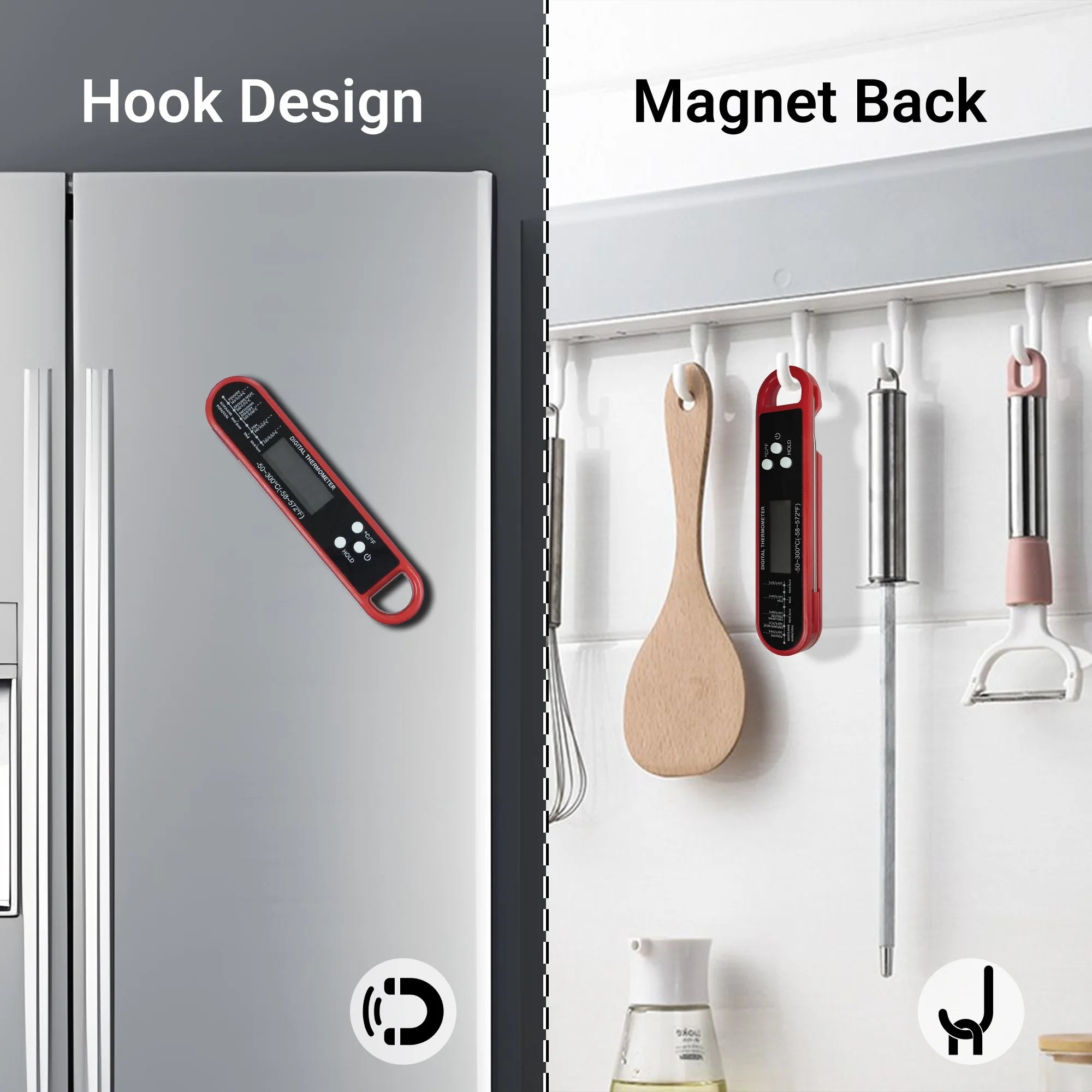 Digital Meat Thermometer, Read Digital Food Thermometer with Probe, for Cooking