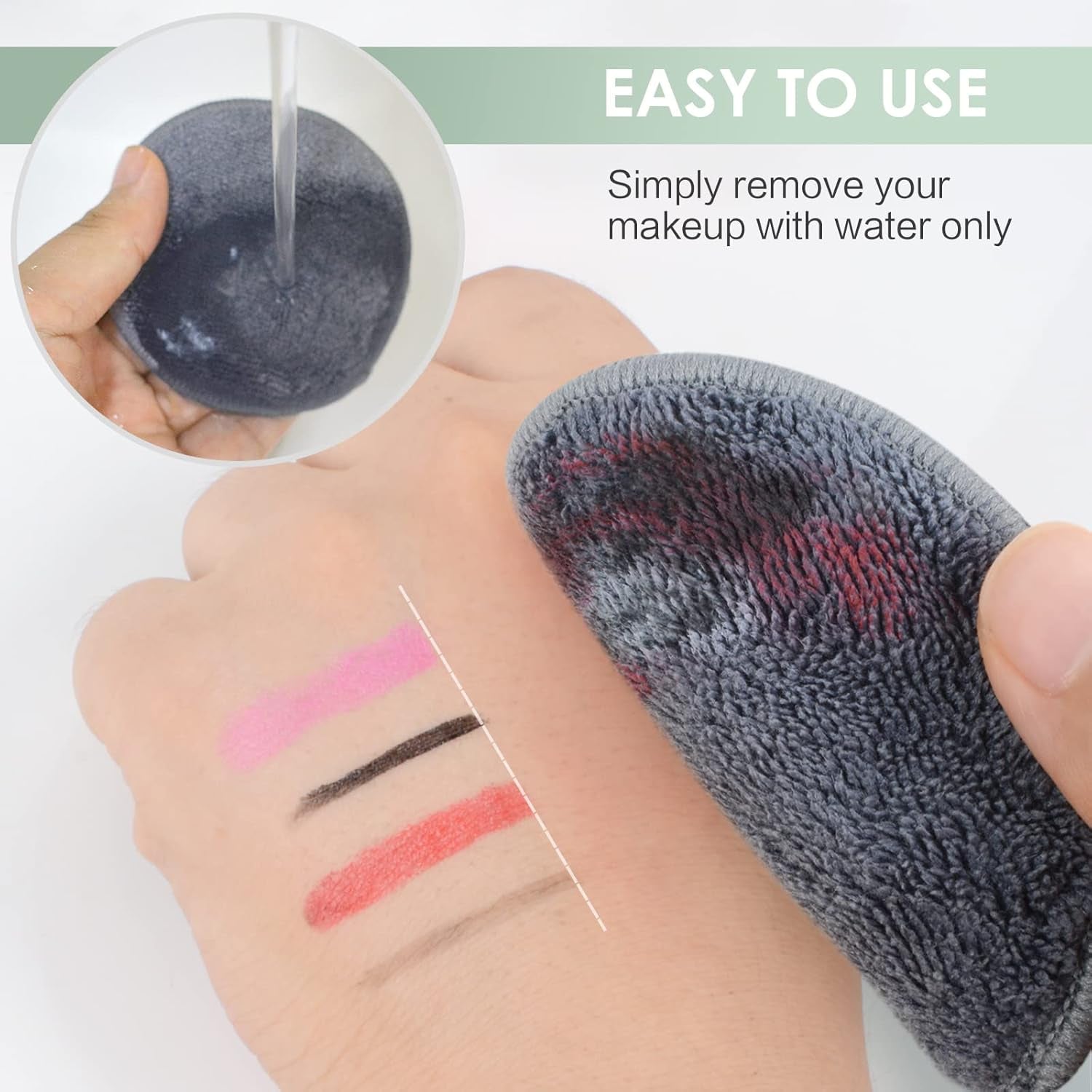 Resuable Makeup Remover Pads with Laundry Bag Soft and Fridnely for Face Eye Lip Remover Pads(Grey)