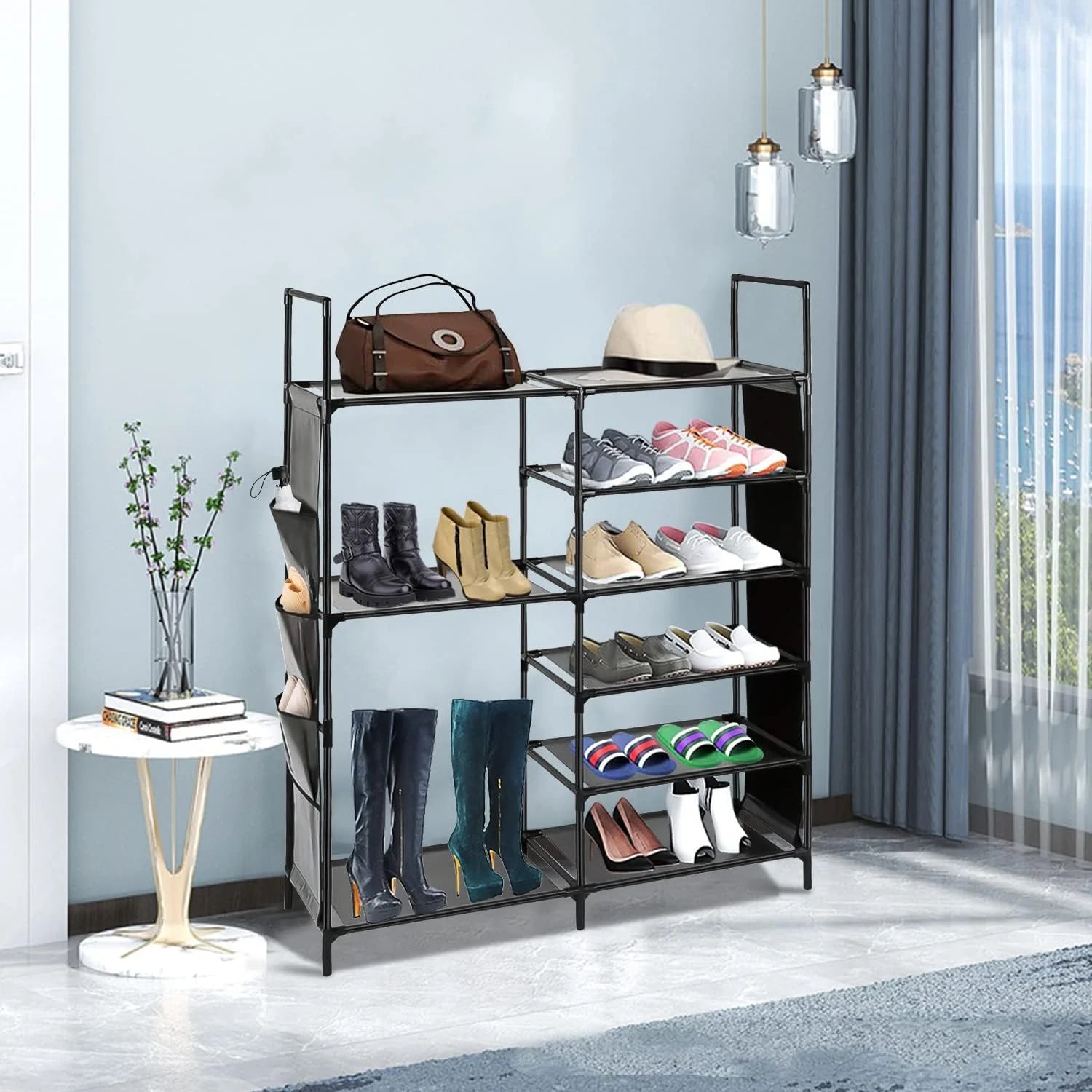 Shoe Rack 6 Tier Shoe Shelf Shoe Storage, 35 Pairs Shoe Organizer for Entryway,Stackable Shoe Holder Shoe Stand