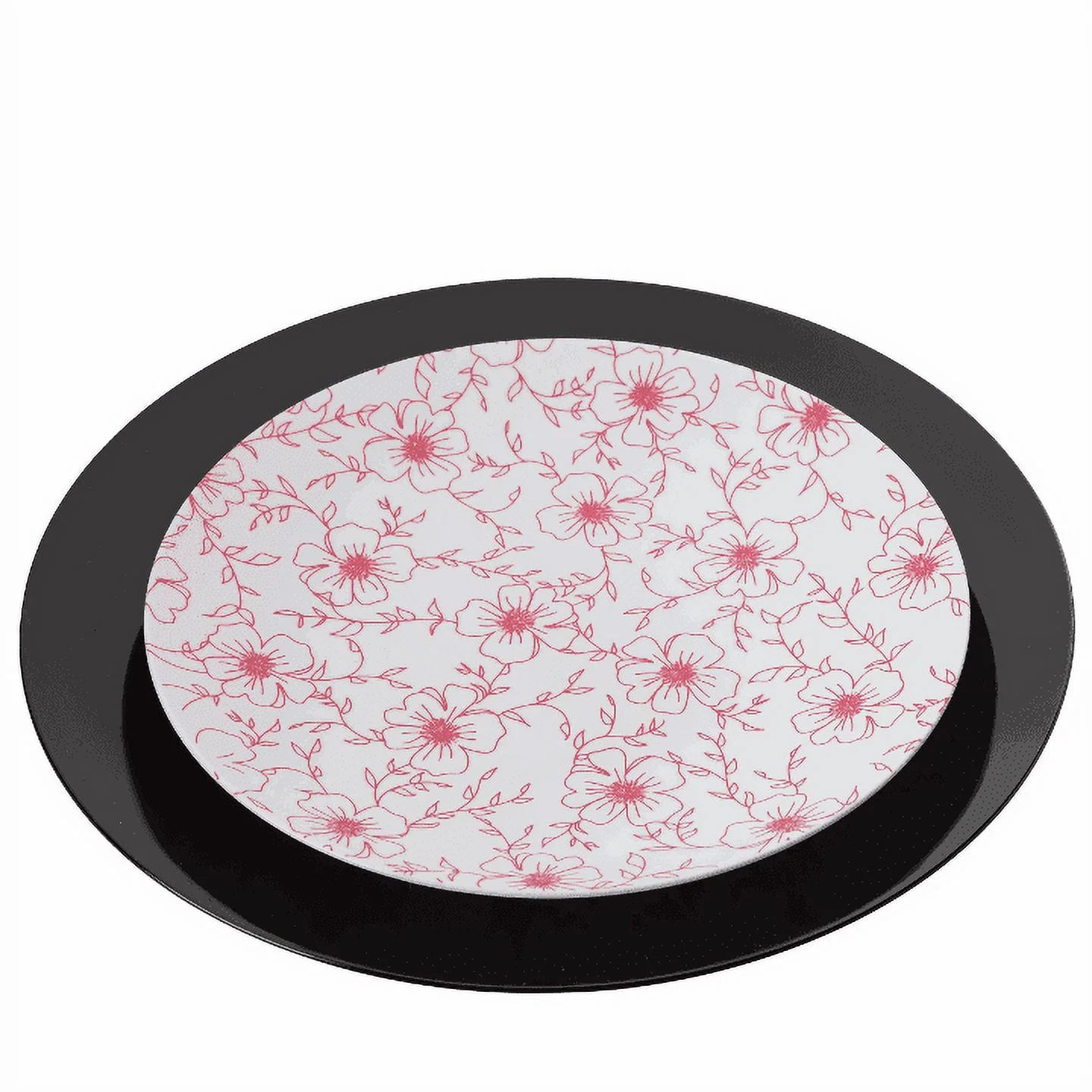 Wedding Dinner Combo 60 Piece Heavy Duty Plastic Disposable Dinnerware Set. Includes 20 Dinner Plates, 20 Appetizer/Dessert Plates & 20 Soup Bowls - Flora Design