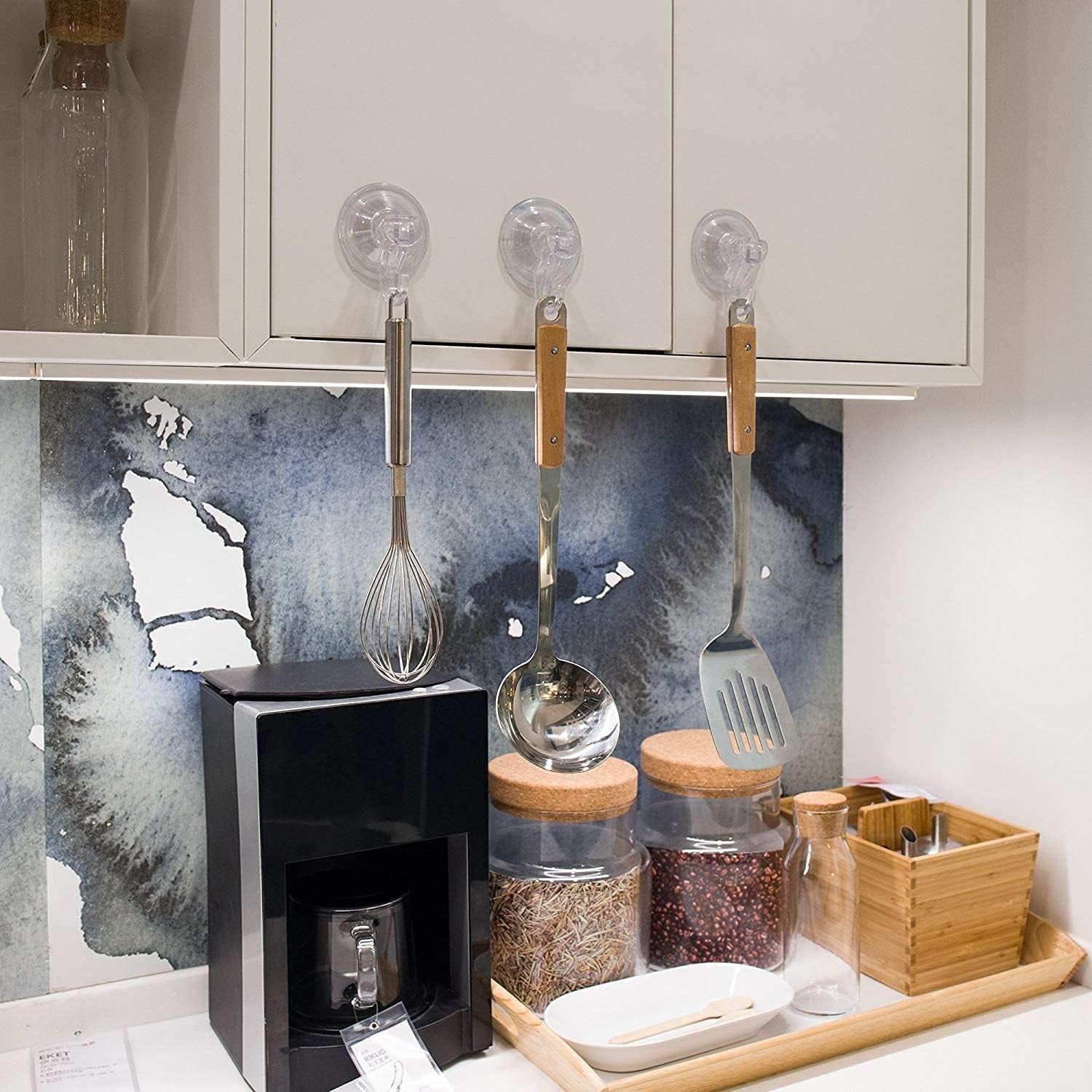 Suction Cup Adhesive Hooks -  2 Pack Large Suction Adhesive Hooks Heavy Duty Clear Shower Hooks Kitchen Bathroom Window Wall Hooks for Hanging Towel Bathrobe Loofah Sponge Christmas Wreath Key