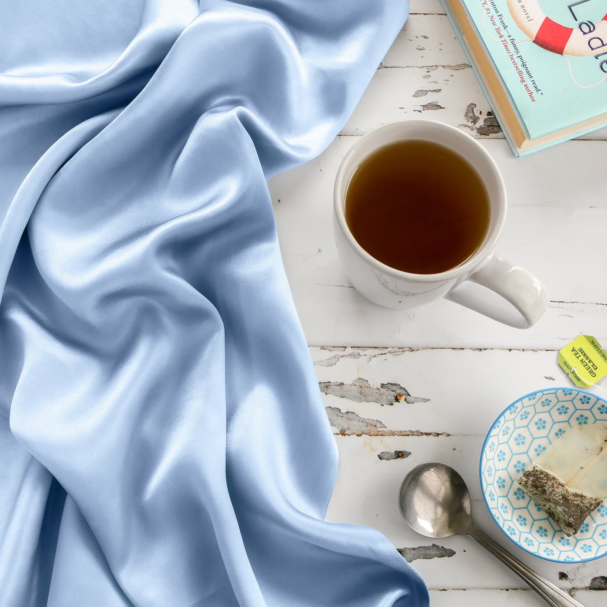 Satin Pillowcase for Hair and Face Beauty, Queen/Standard, 1 Pack, Blue