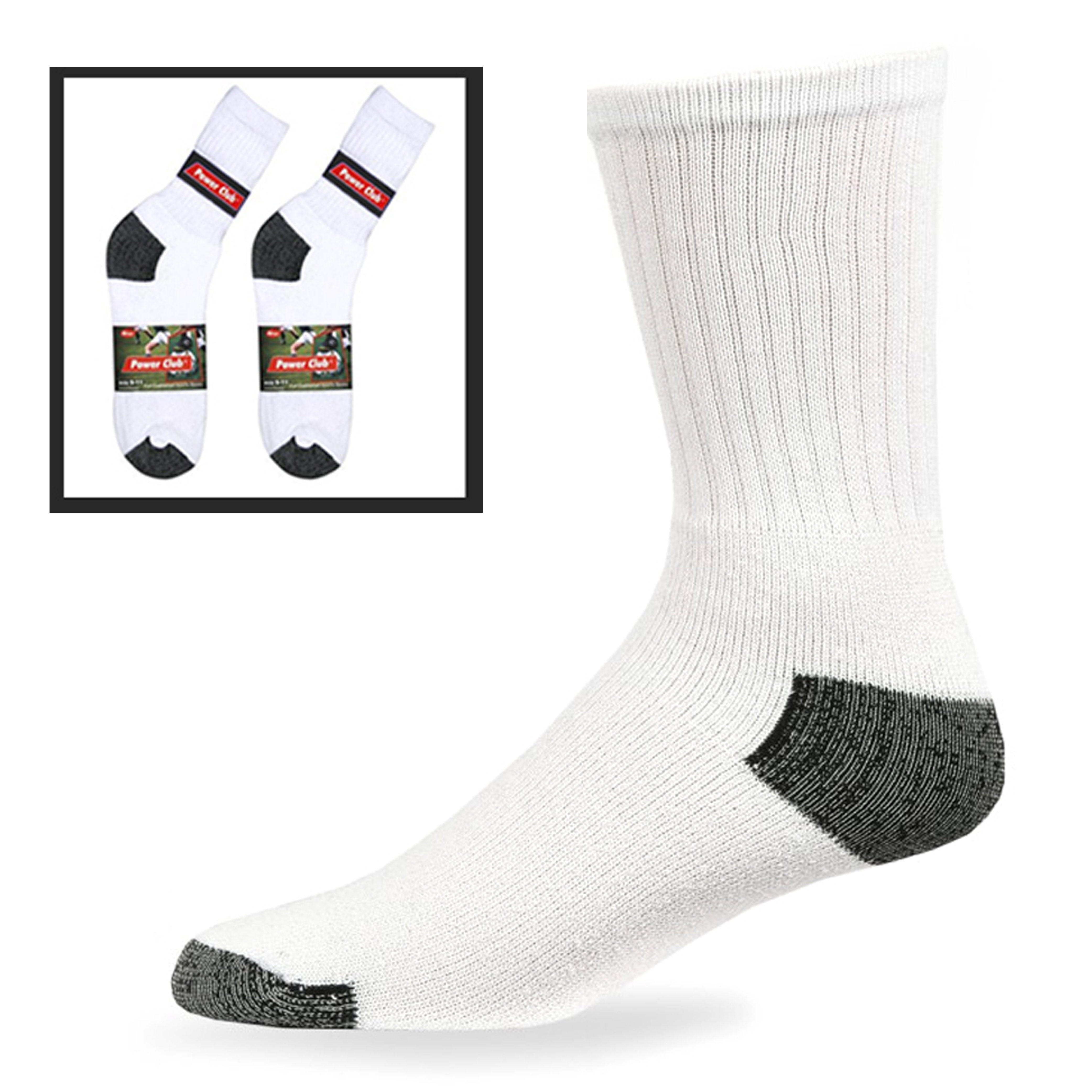 4X Pairs Mens Sports Crew Socks Cotton Calf Cushioned Athletics White Size 10-13