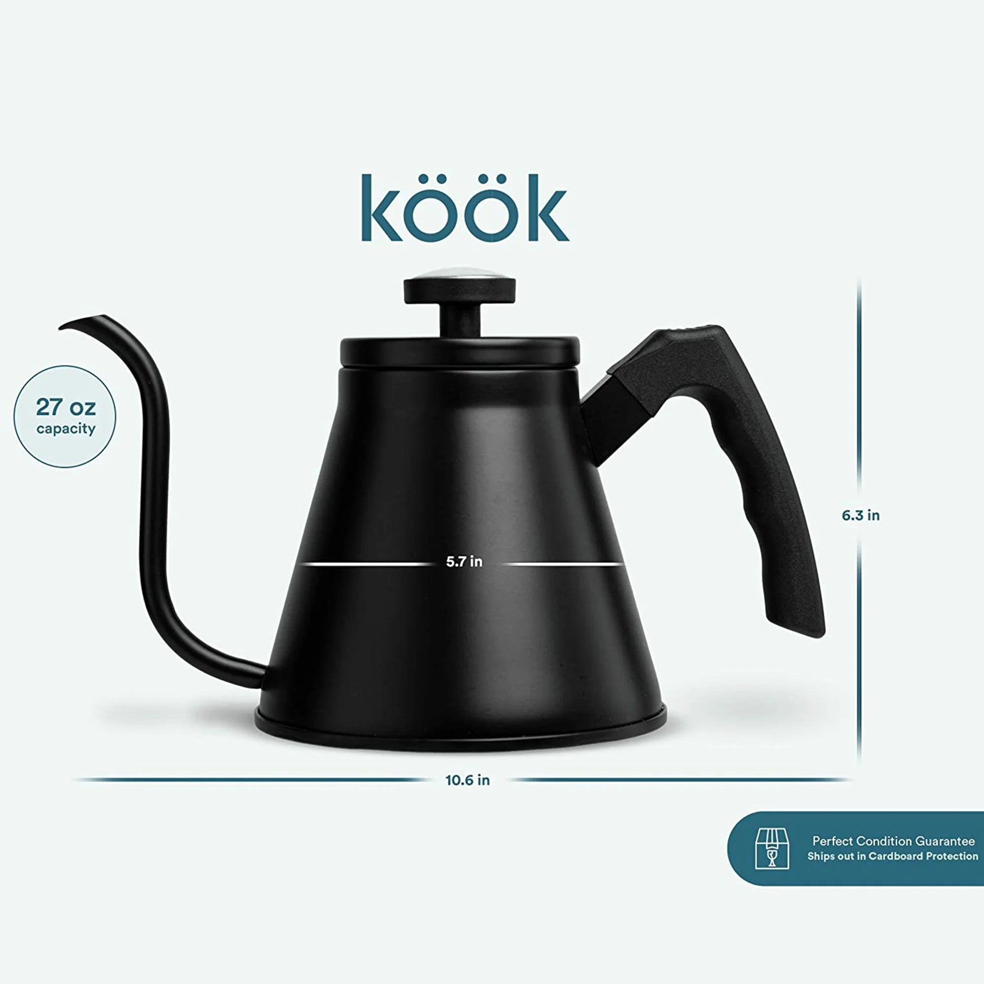 27 Oz Stainless Steel Stove Top Gooseneck Kettle with Temperature Thermometer