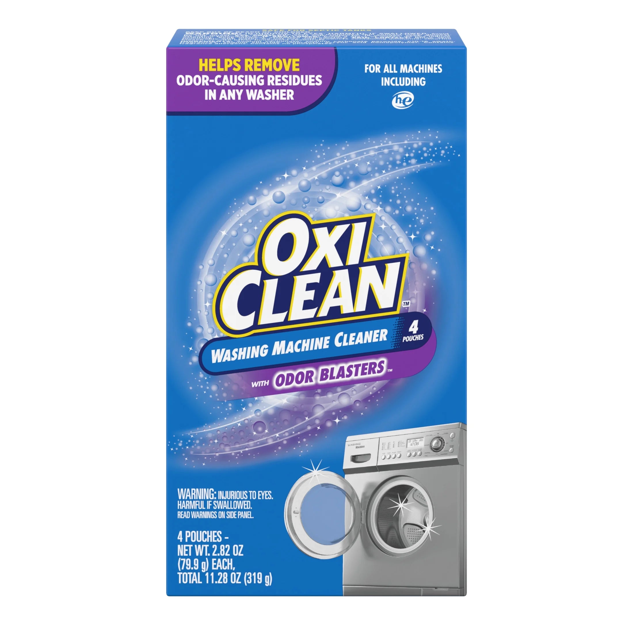 Washing Machine Cleaner with Odor Blasters, 4 Count