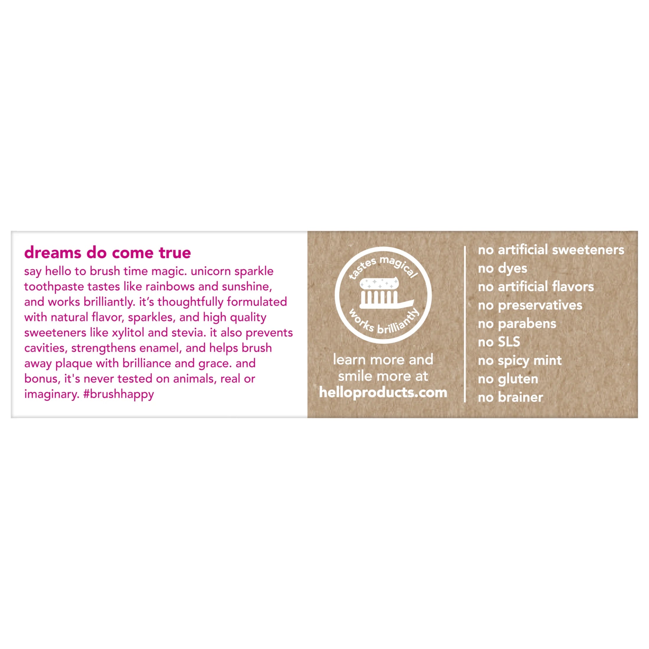 Unicorn Sparkle Kids Toothpaste with Fluoride, Bubble Gum Toothpaste, 4.2 Oz Tube