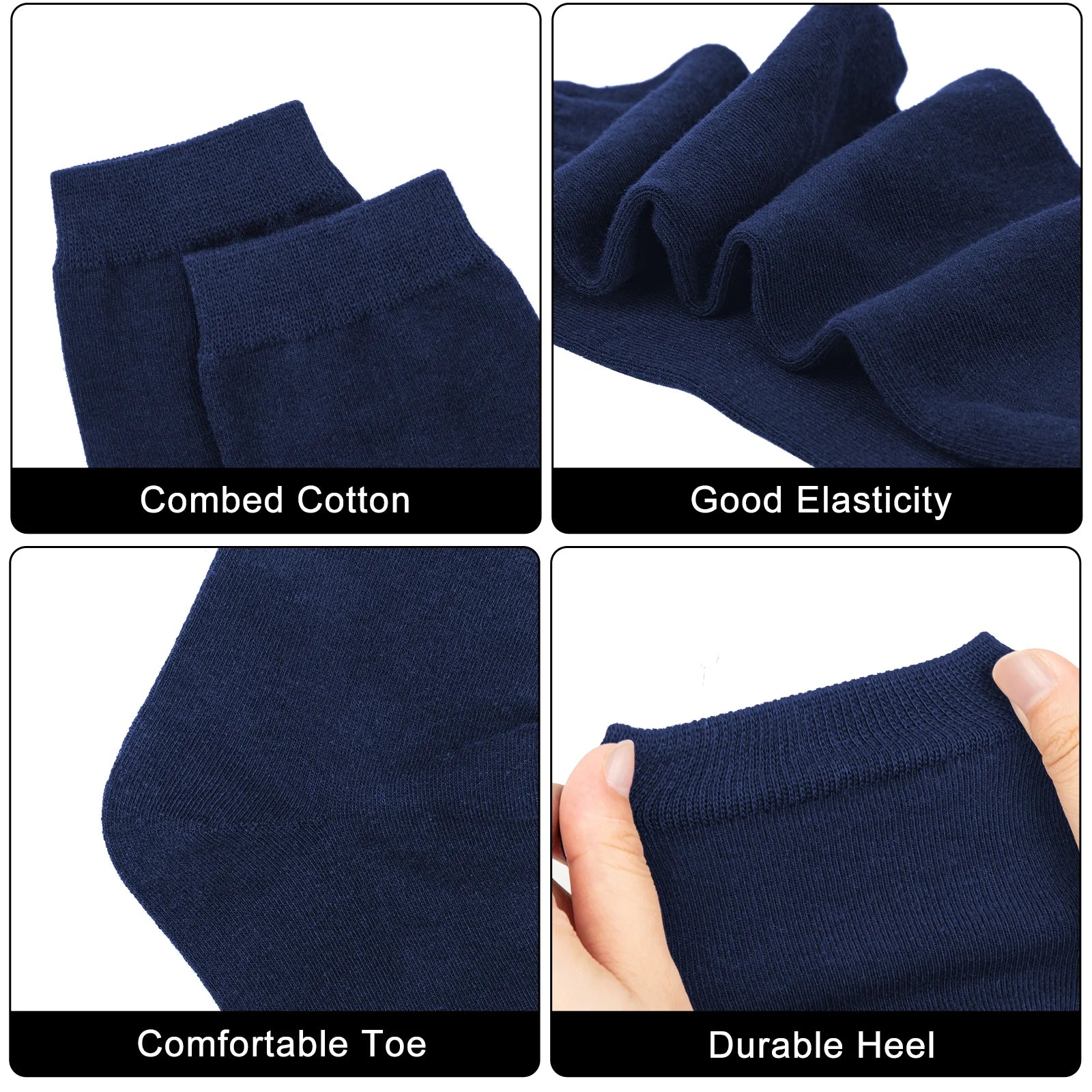 Women Crew Socks, Soft Cotton Dress Socks Pack Athletic Socks for Women, Size 5-9, 8 Pairs