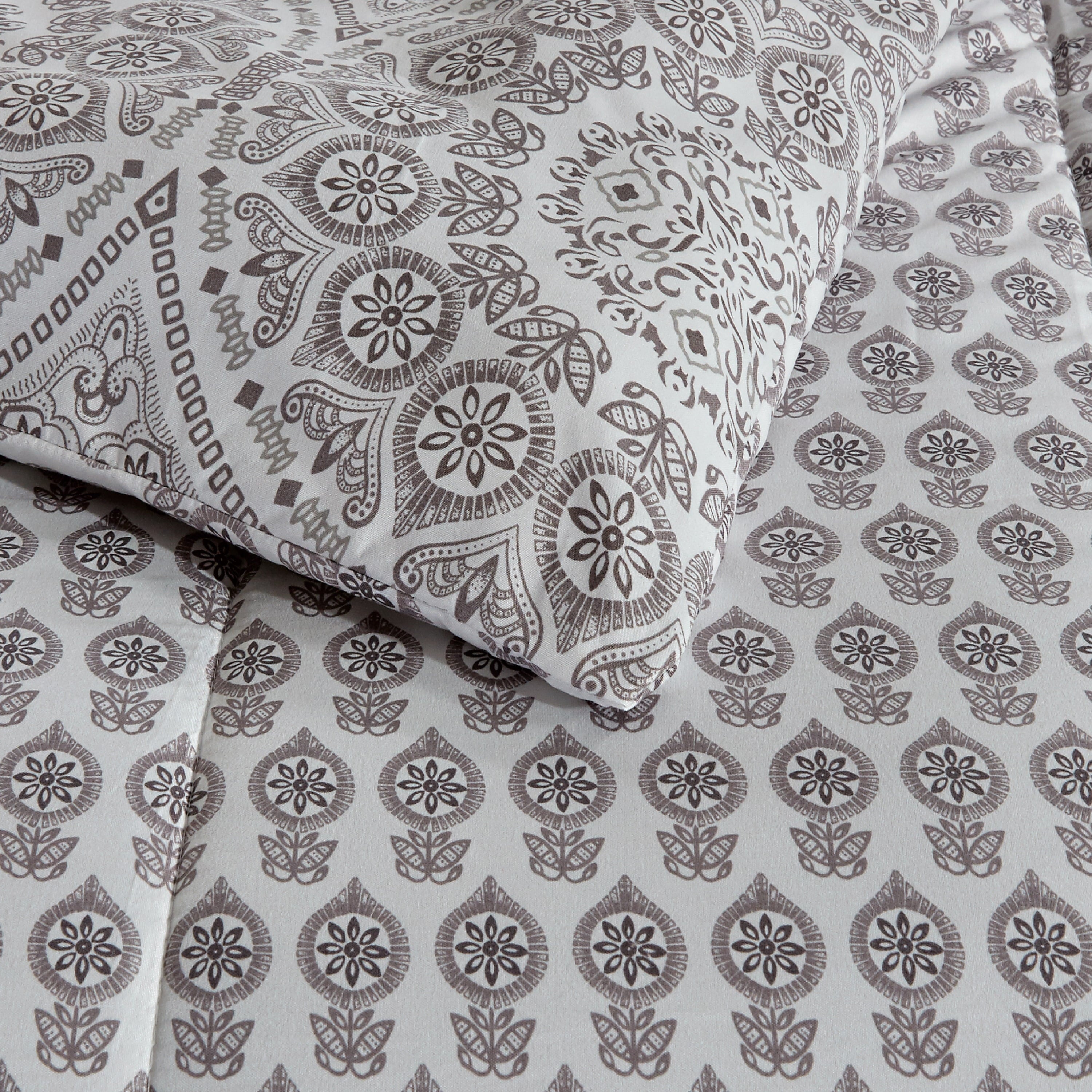 Microfiber Reversible King Bedding Comforter Set, 5 Pc Comforter Duvet Insert Set