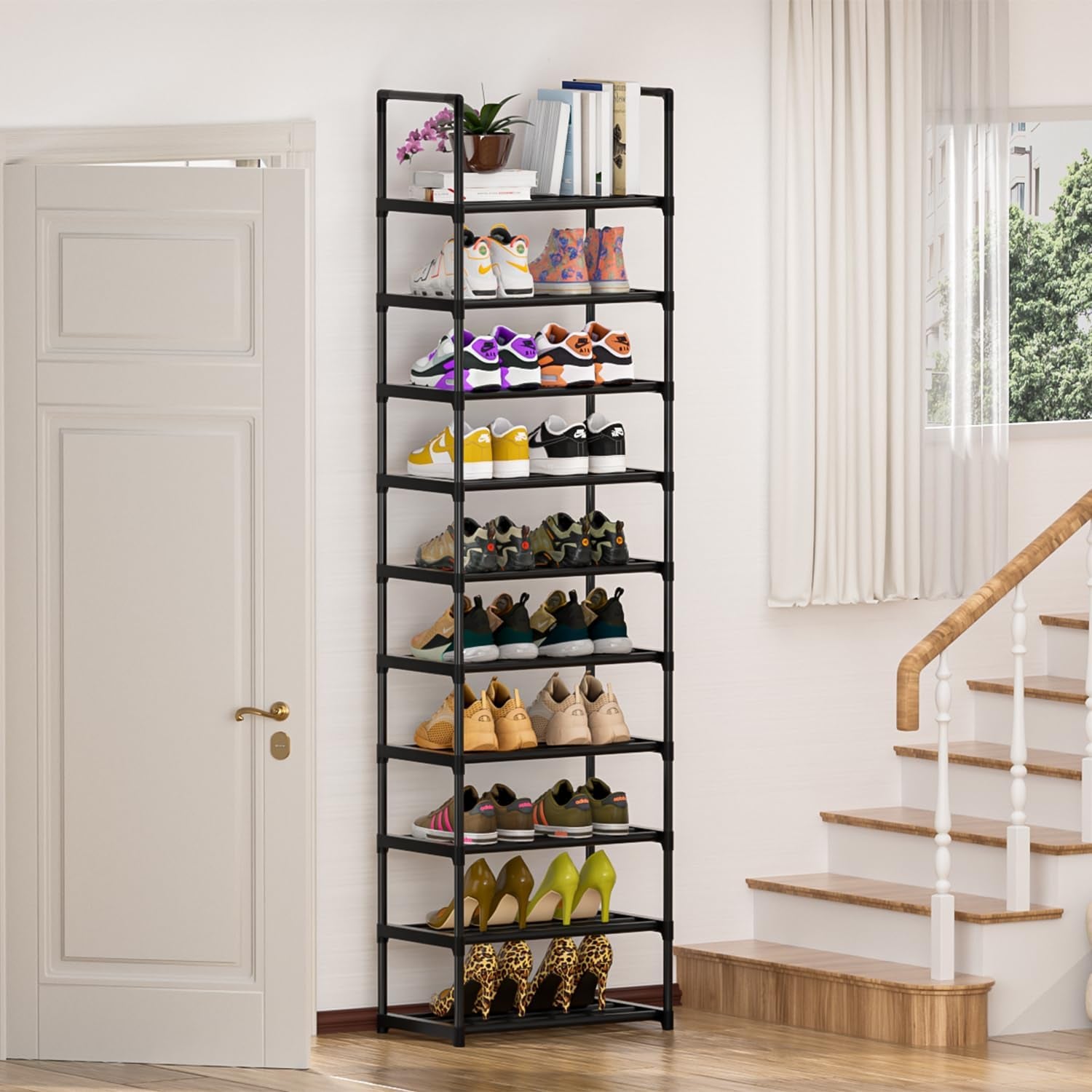 Shoe Rack, Sturdy Metal Shoe Rack Organizer,Narrow Shoe Racks for Closets,Shoes Rack,Shoe Stand,Shoe Shelf