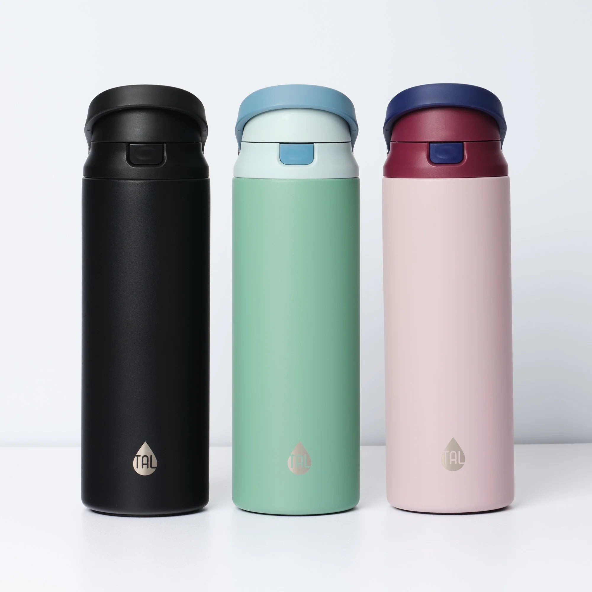 Stainless Steel 2-In-1 Straw and Chug Water Bottle with Push Lid 24 Fl Oz, Mauve