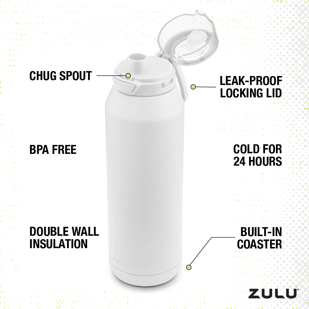 Swift 40Oz Stainless Steel Water Bottle, White