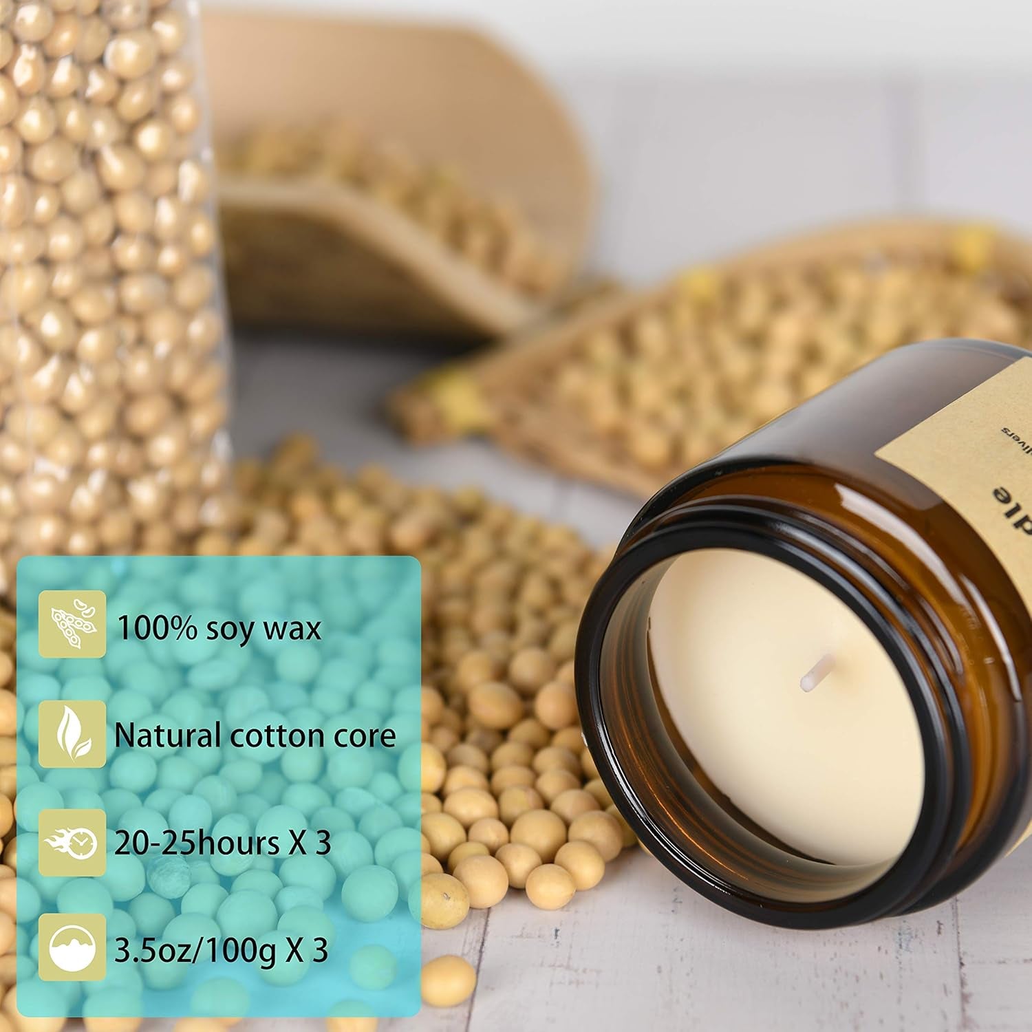 Scented Candles,  Long Lasting Aromatherapy Glass Jar Candles 2 Pack, Birthday Gifts for Women, Glass Jar Soy Candles for Home Scented, Gift Box for Birthday and House Decorate (3Pack)